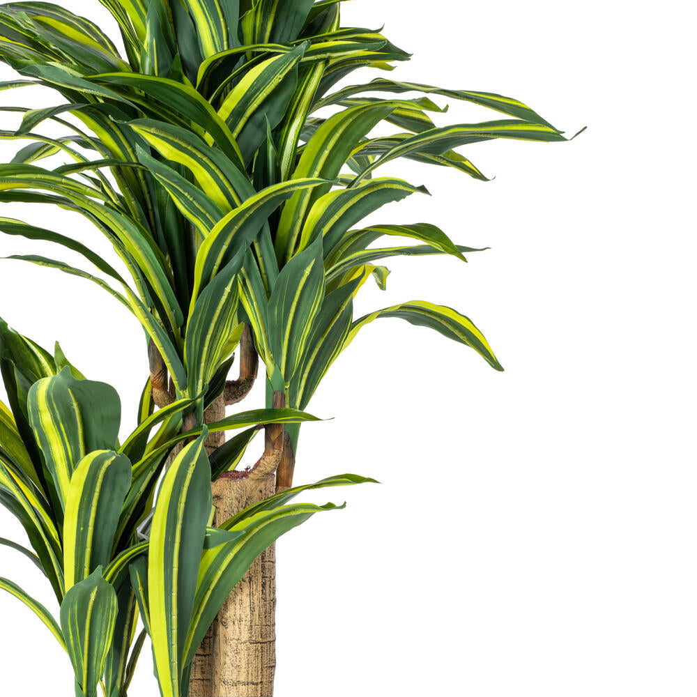 52" Artificial Potted Green and Yellow Real Touch Dracaena Tree