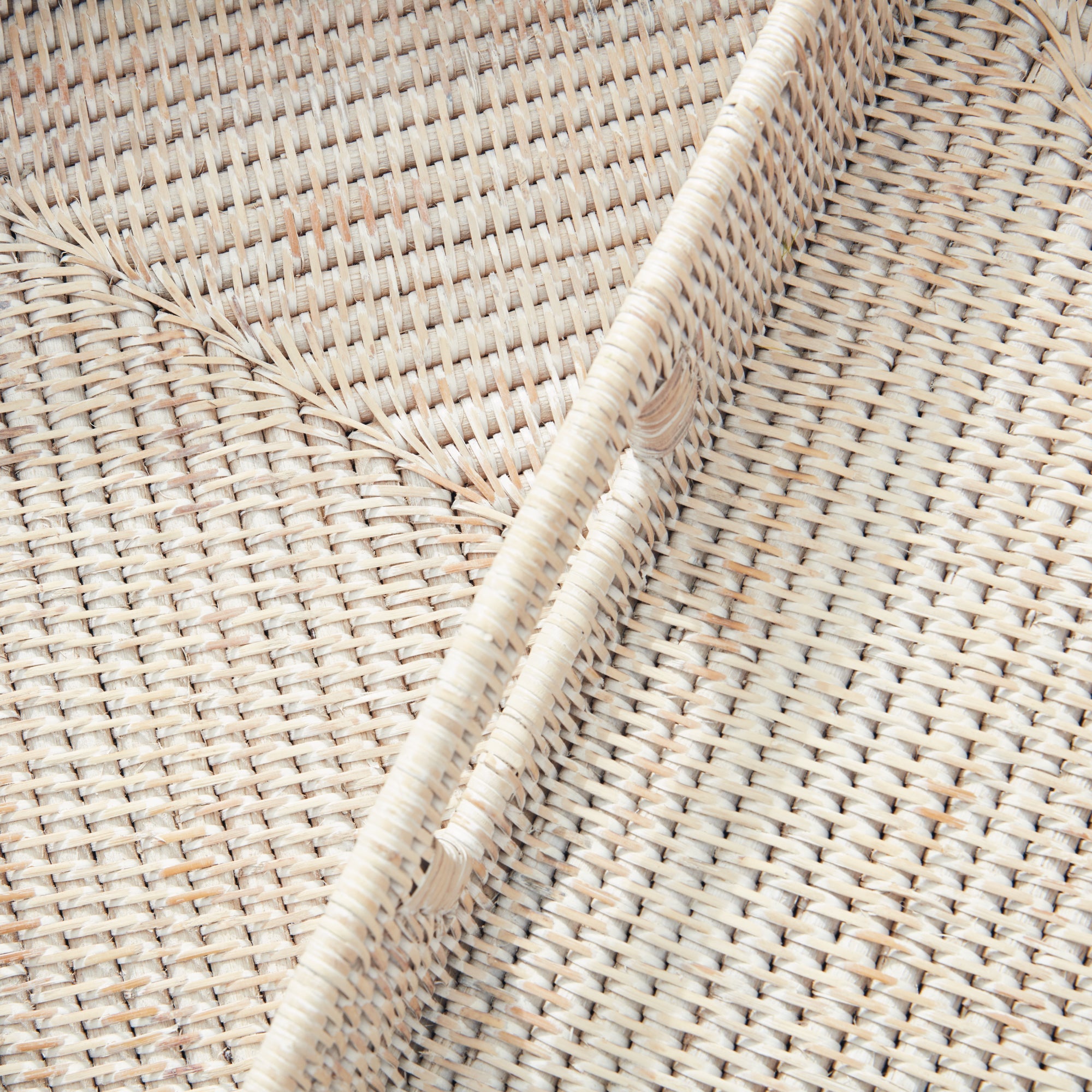 Burma Rattan Ottoman Trays, Set of 3- Whitewash