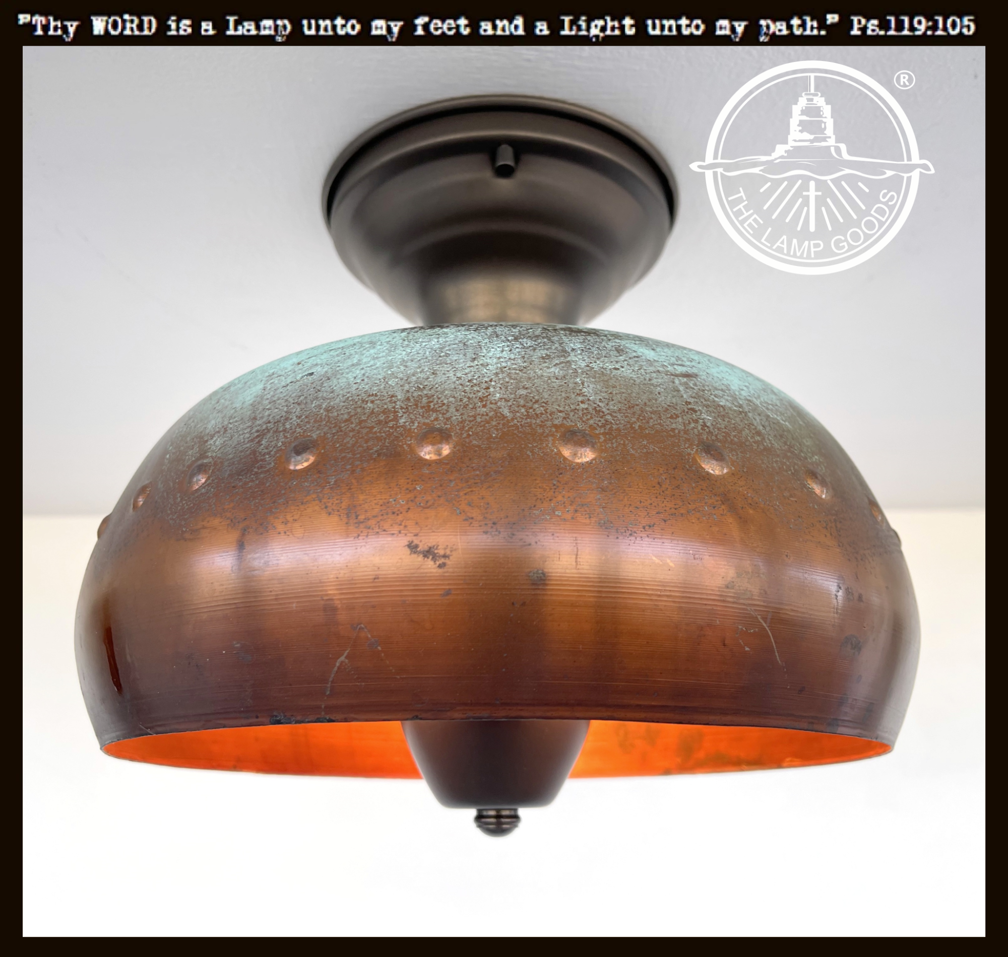 Copper Farmhouse Ceiling Light | 10" Wide