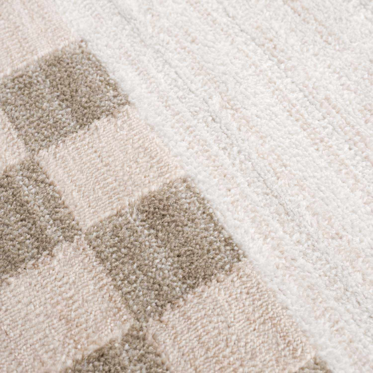 Azrika Beige Checkered Washable Rug - Clearance