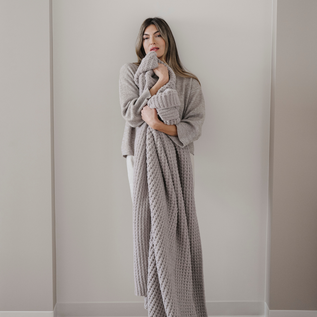 WAFFLE KNIT XL THROW BLANKETS