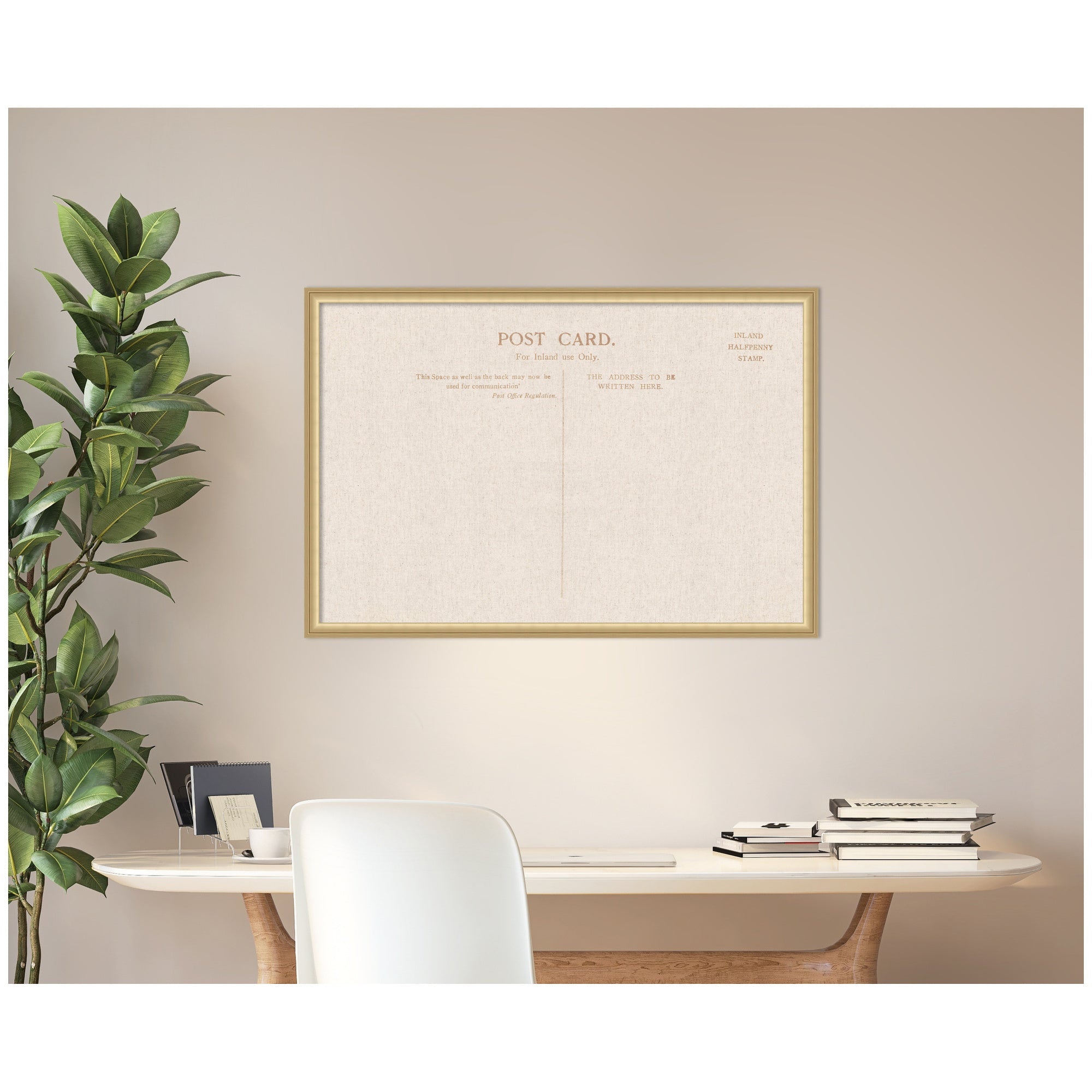 Framed Fabric Pinboard Linen Vintage Post Card Wall Organization
