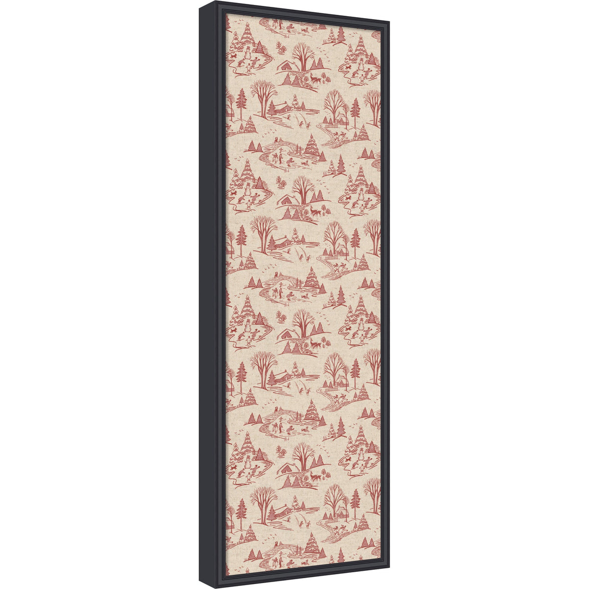 Framed Fabric Magnetic Board Wonderland Red Toile Wall Organization