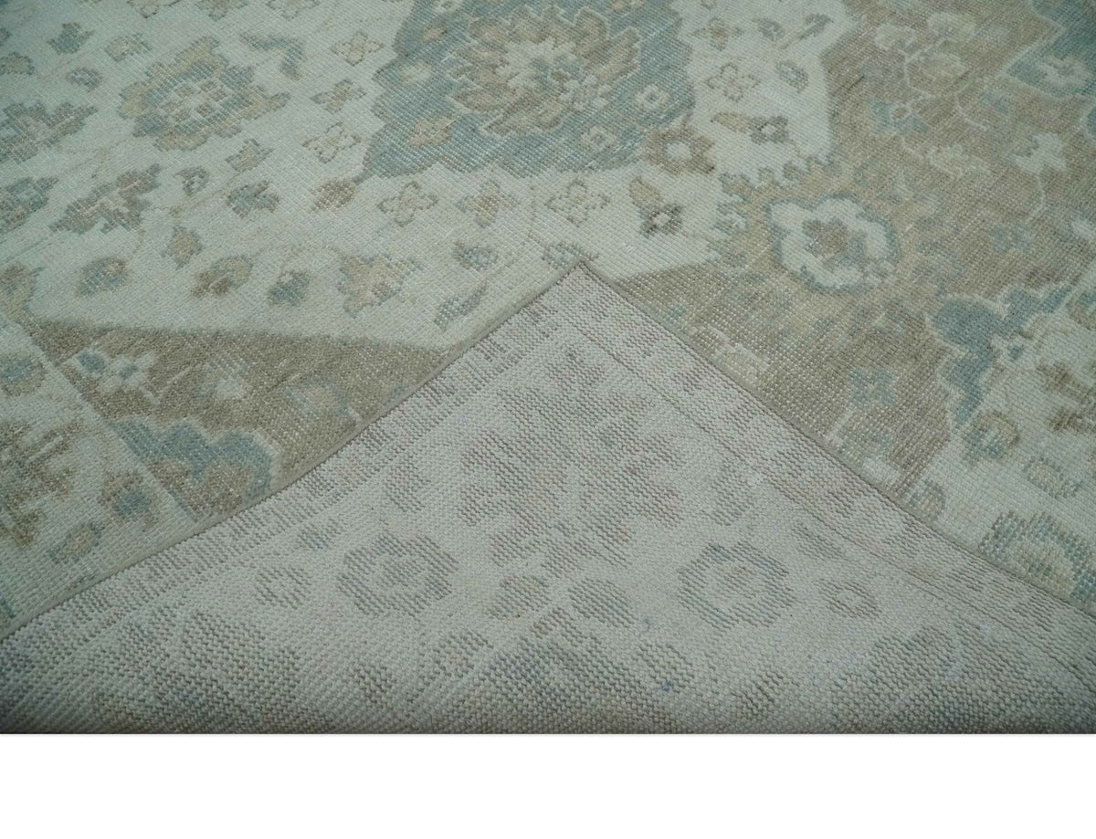 Antique Design Medallion Earthy Ivory and Camel 8x10 wool Area Rug