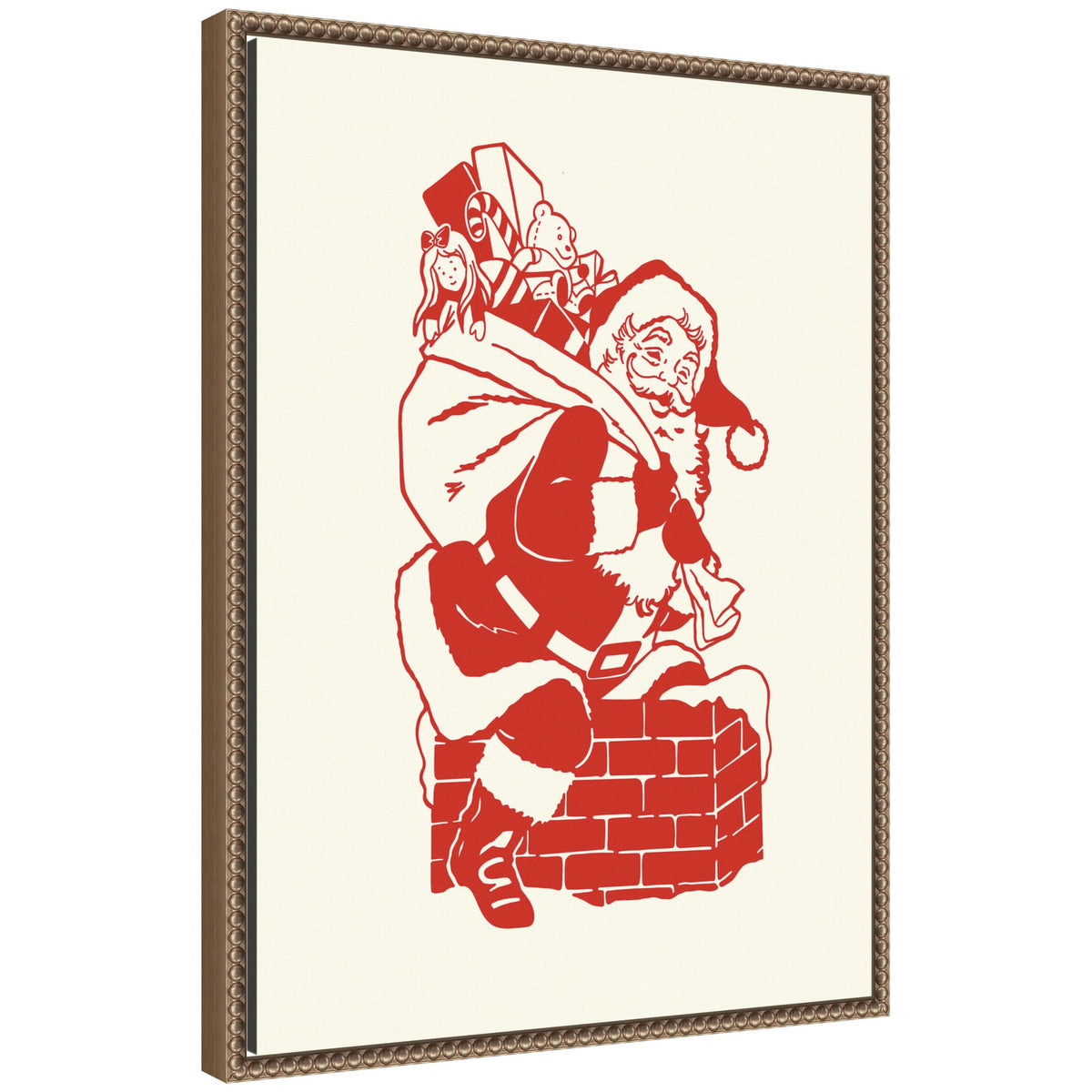 Vintage Santa by Megan Ryan Framed Canvas Wall Art Print