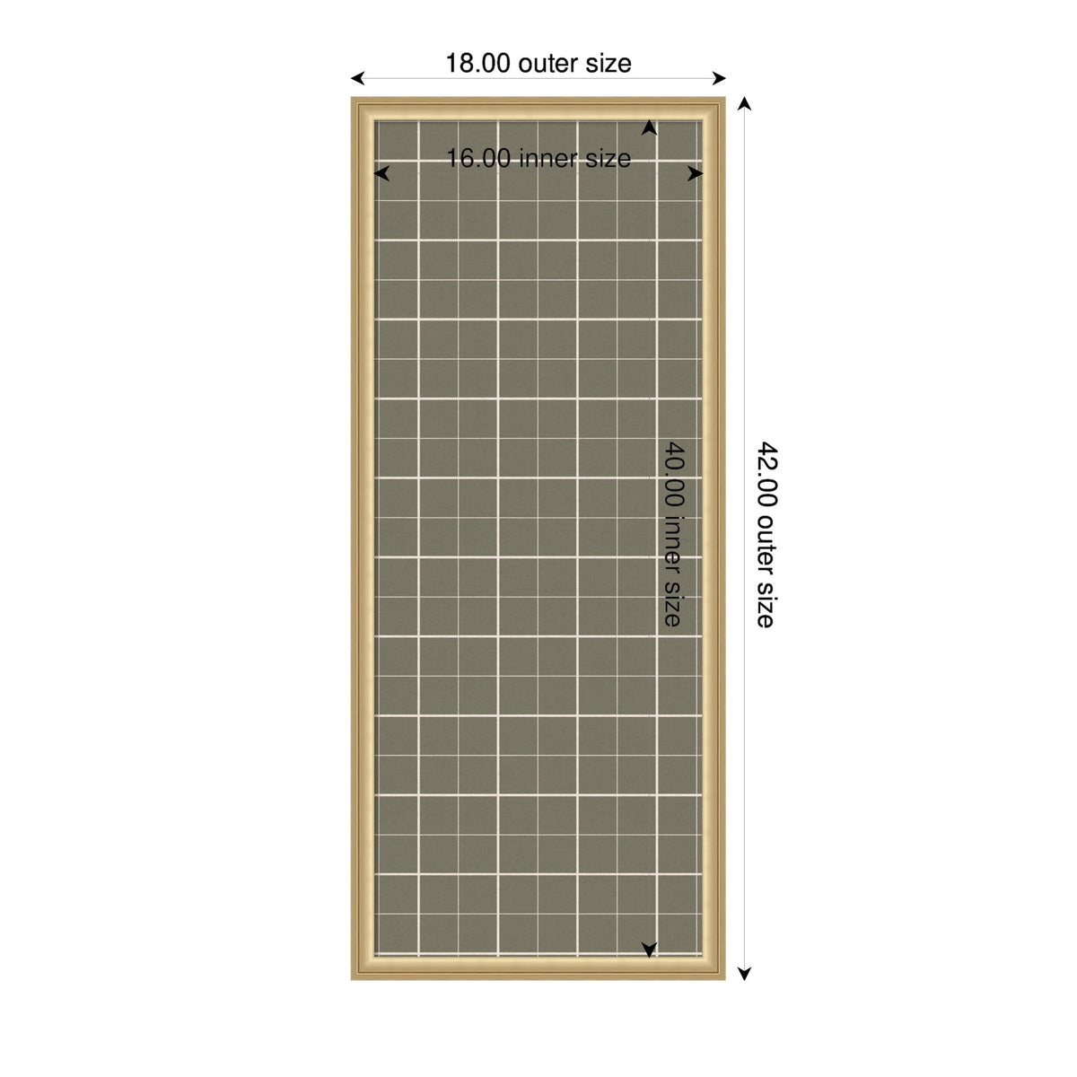 Framed Fabric Pinboard Sage Green Plaid Wall Organization