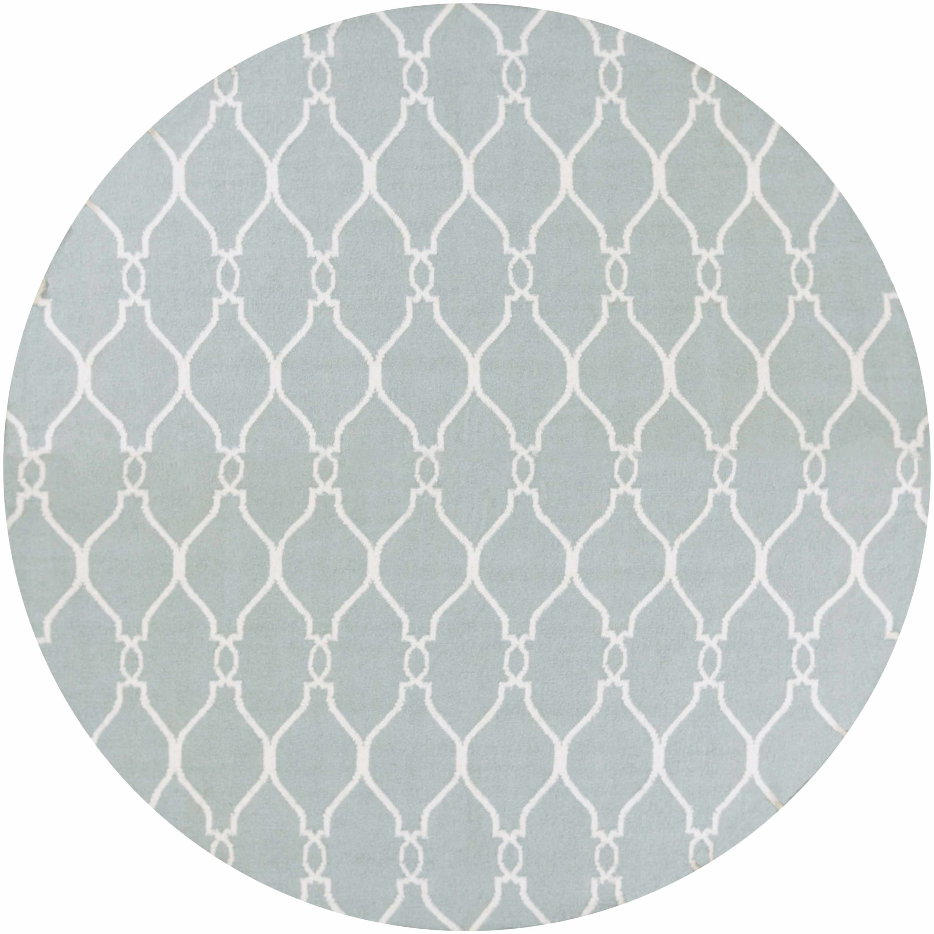 Baconton Blue/Beige Trellis Wool Rug - Clearance
