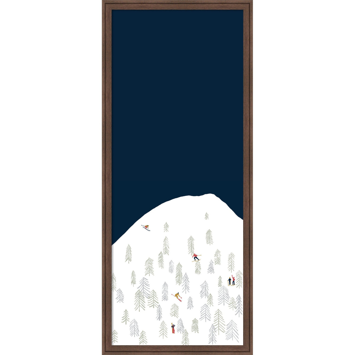 Kate and Laurel Framed Fabric Pinboard Winter Skiers