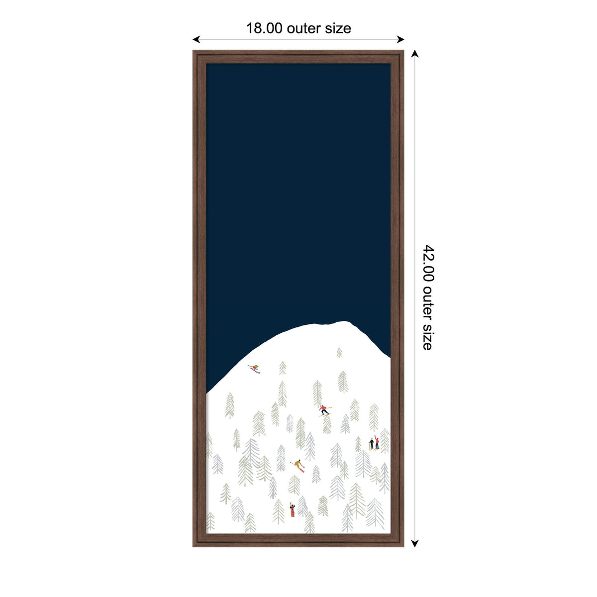 Kate and Laurel Framed Fabric Pinboard Winter Skiers