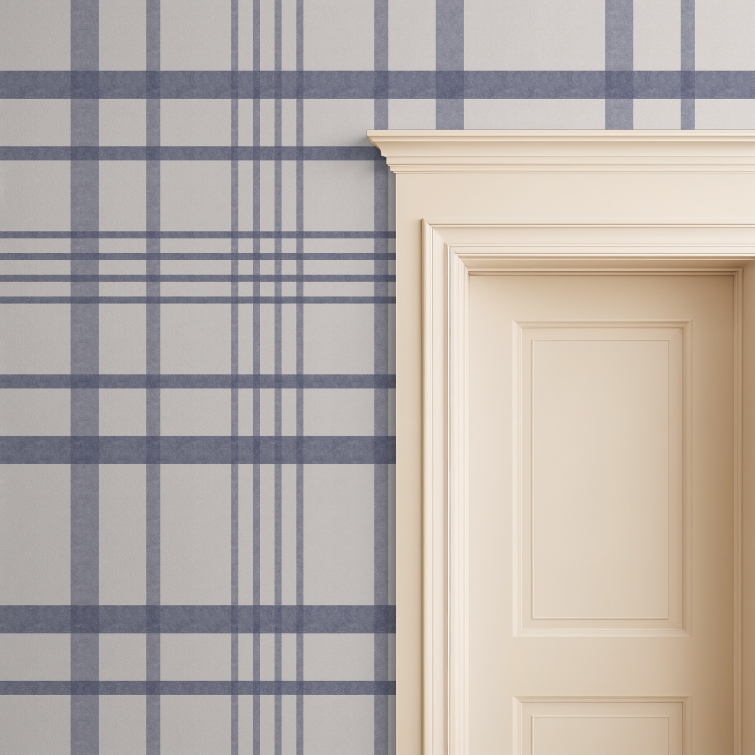 Ashford Plaid (Blue) Wallpaper