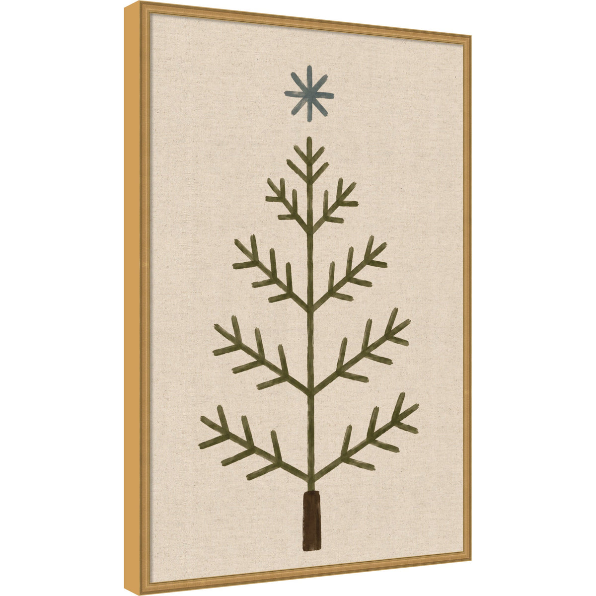 Kate and Laurel Framed Fabric Pinboard Scandi Tree Linen