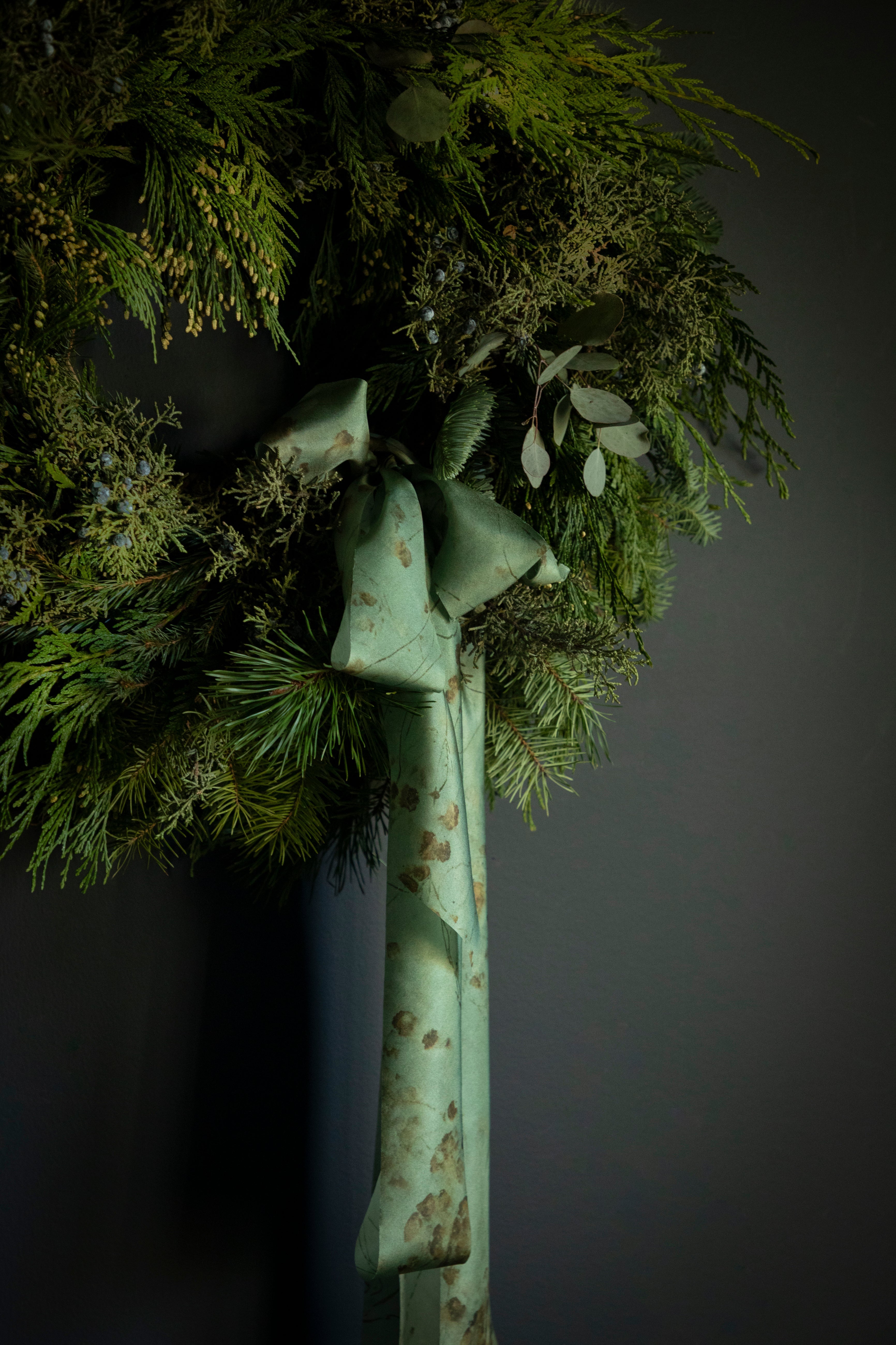 Coreopsis Sage Botanical Print Silk ribbon