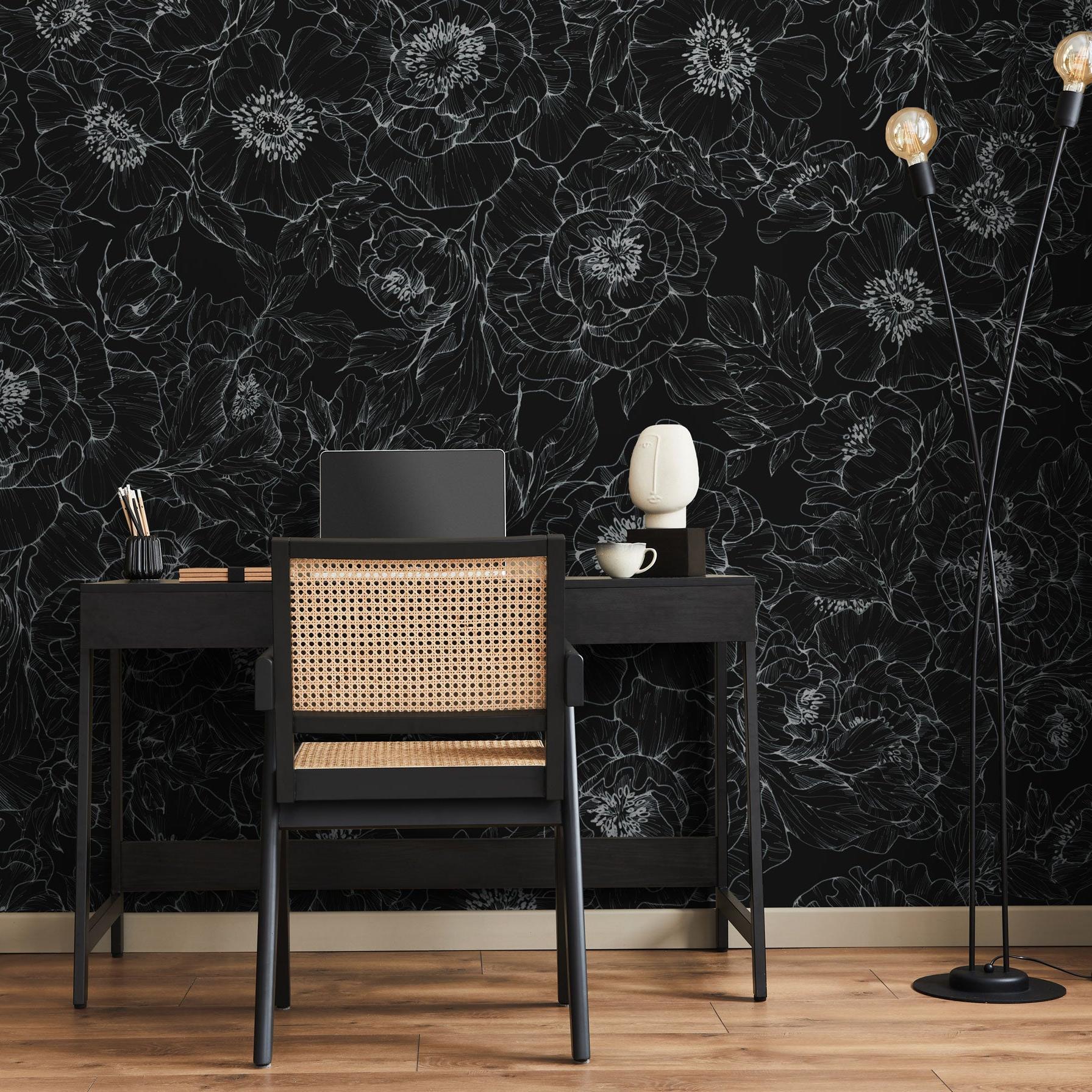 The Dutchess (Black) Wallpaper - 10 FT H X 15.8 FT W LUXE