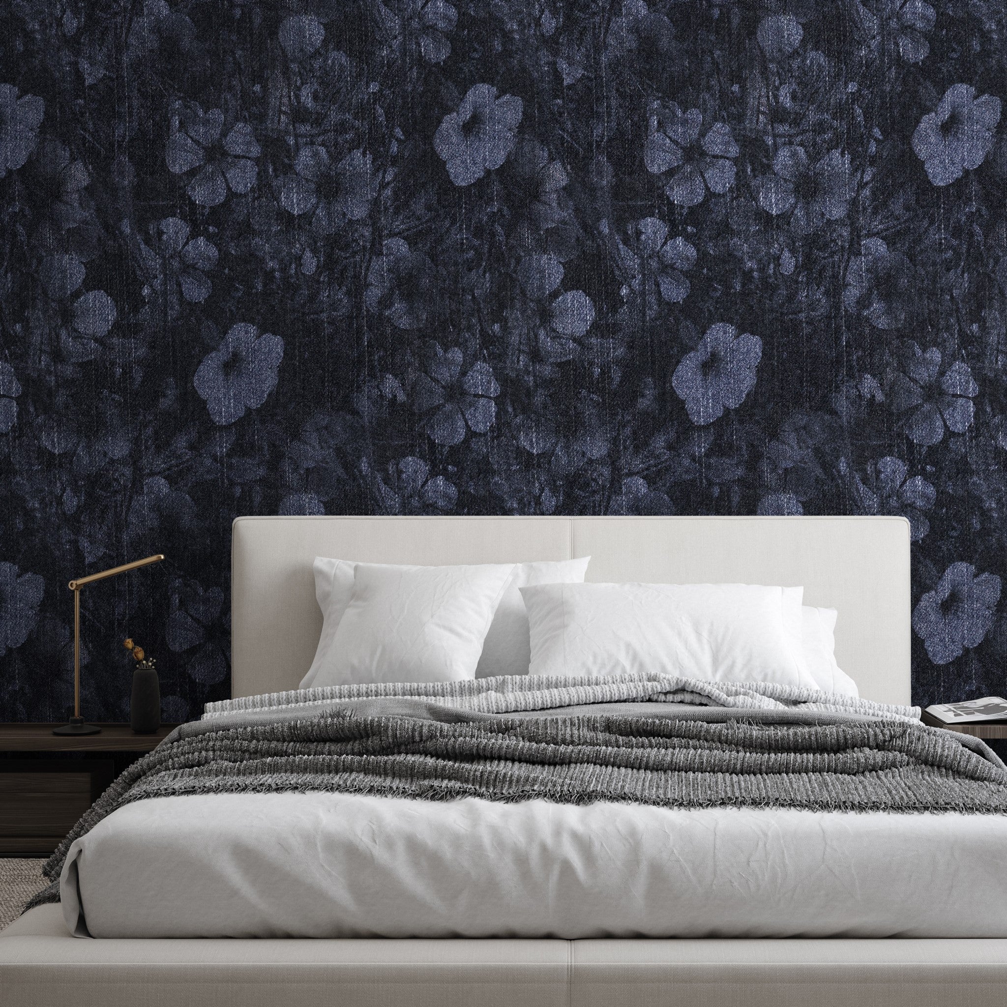 Navy Wallpaper - 8 FT H X 49 FT W LUXE