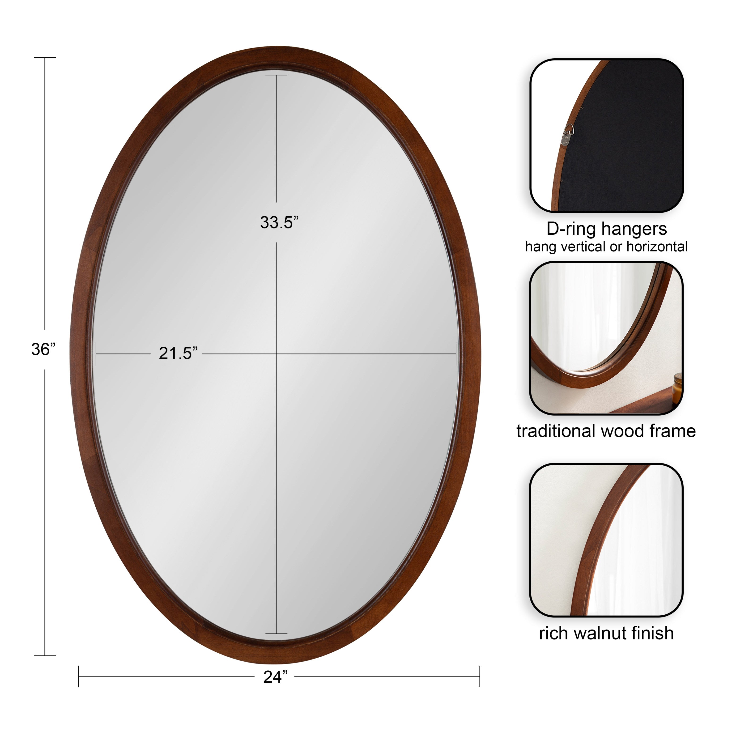 Hogan Oval Framed Mirror