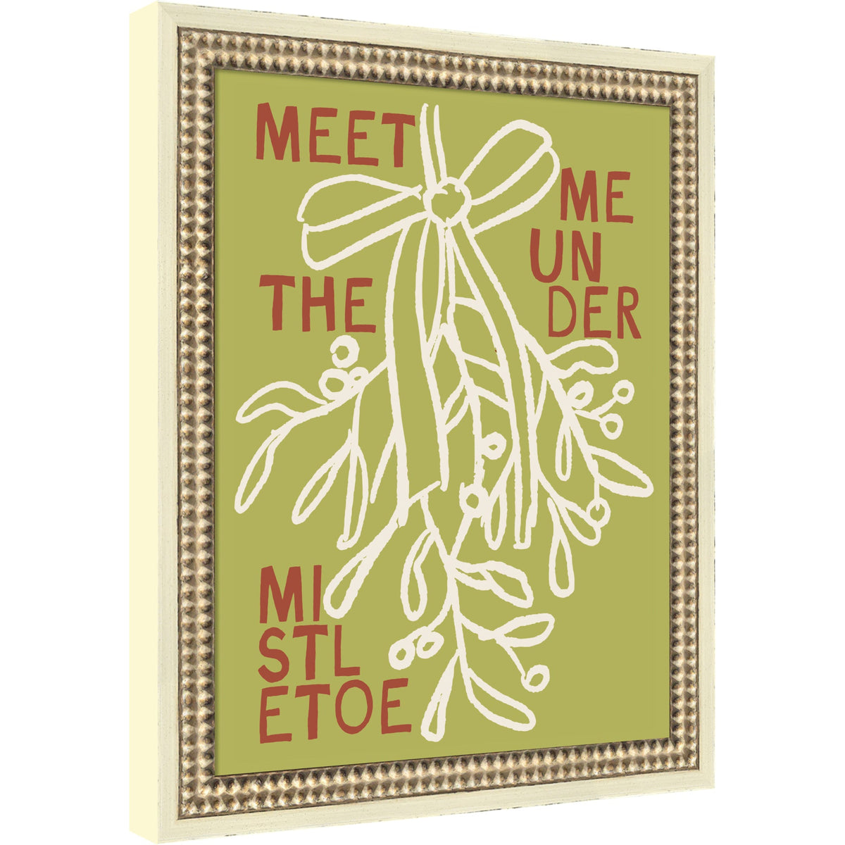 Mistletoe by Kikiandnim Framed Mounted Canvas Wall Art Print