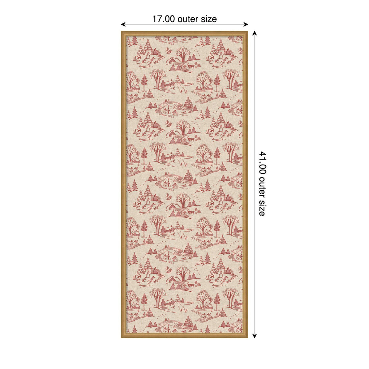 Kate and Laurel Framed Fabric Pinboard Wonderland Red Toile