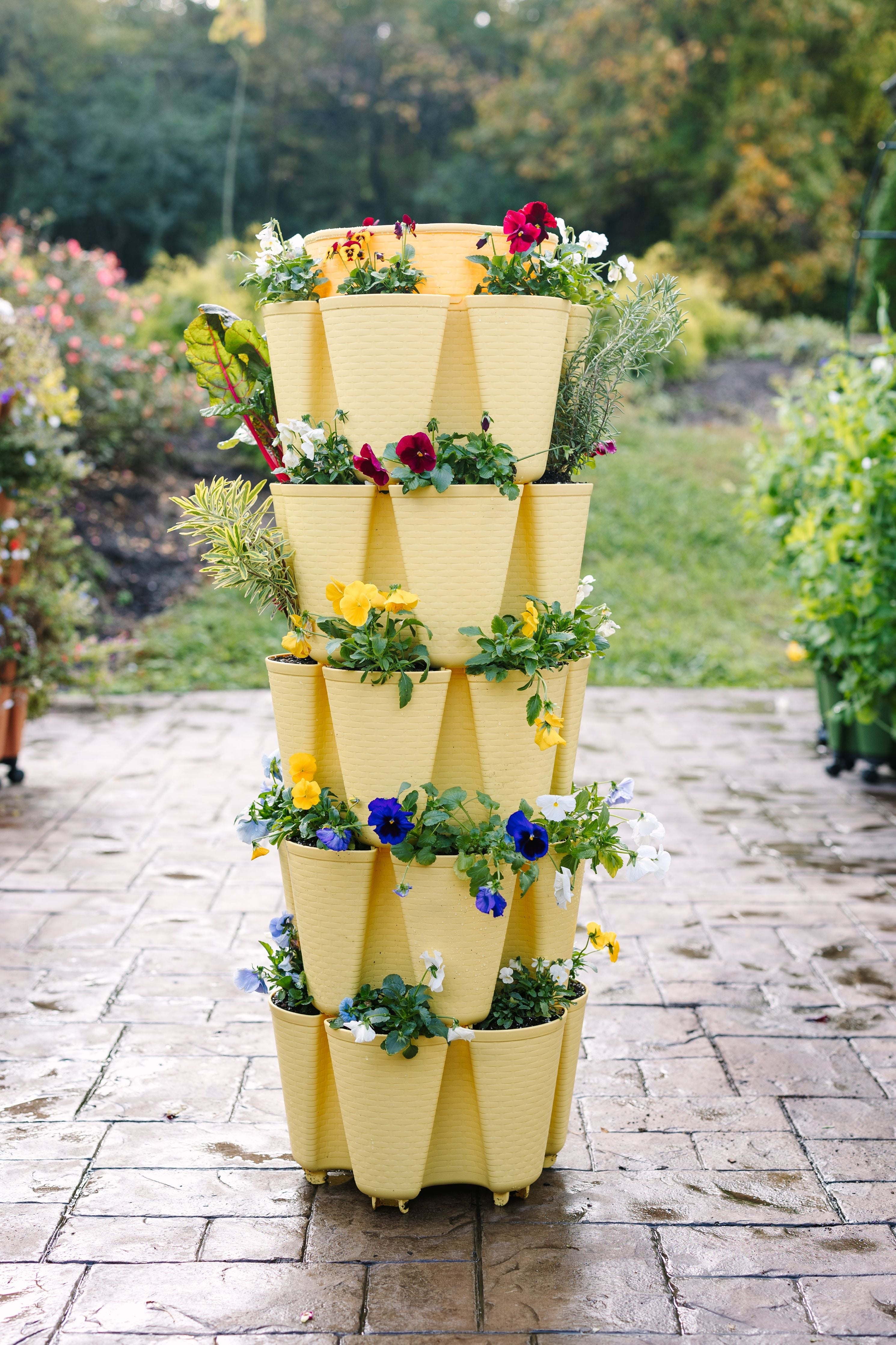 5 Tier GreenStalk Garden Original Vertical Planter - Basket Weave Texture