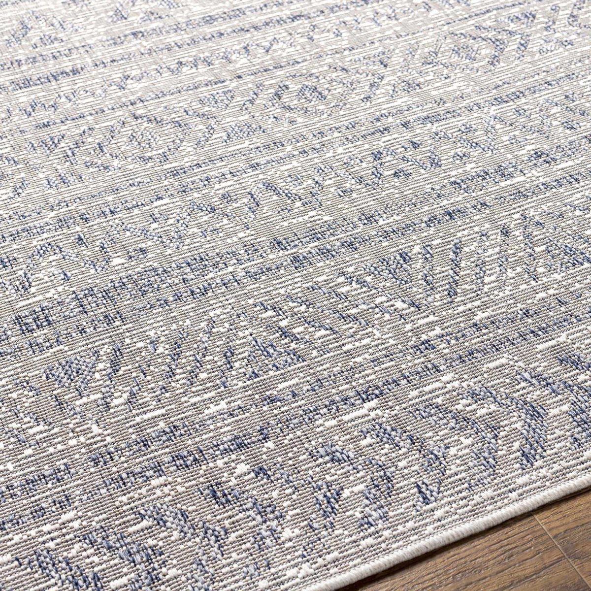 Novato Gray All Over Pattern Performance Outdoor Rug - Clearance