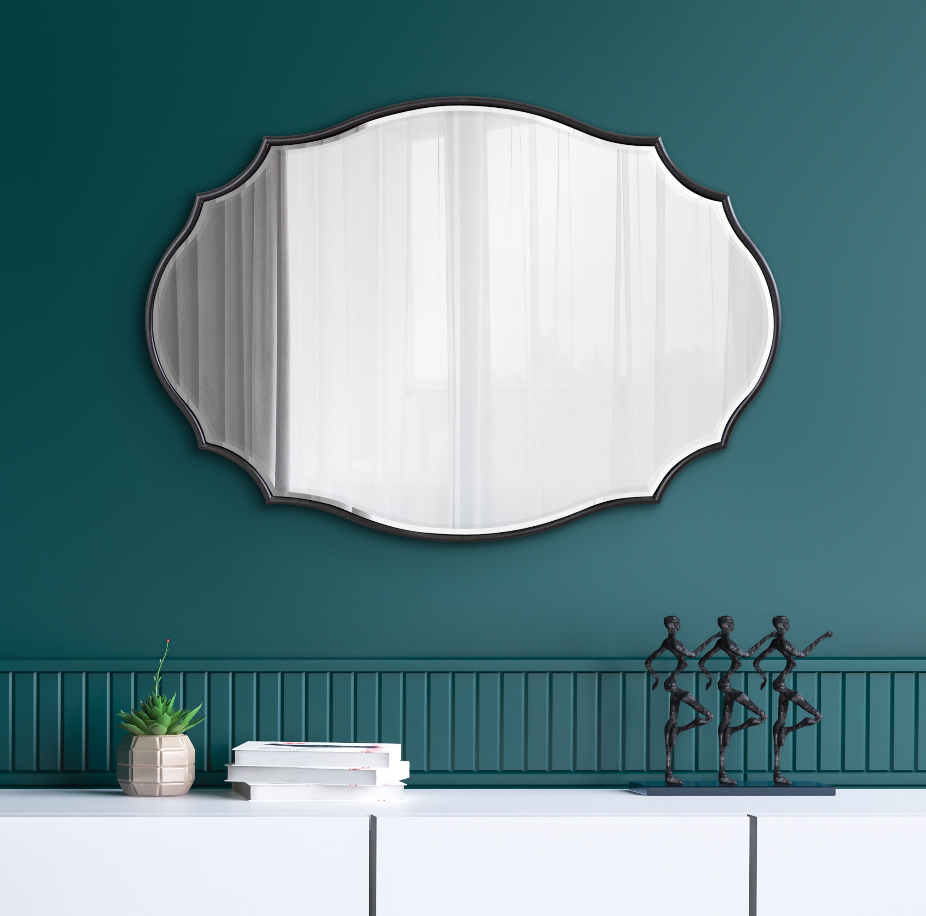 Leanna Scalloped Oval Wall Mirror