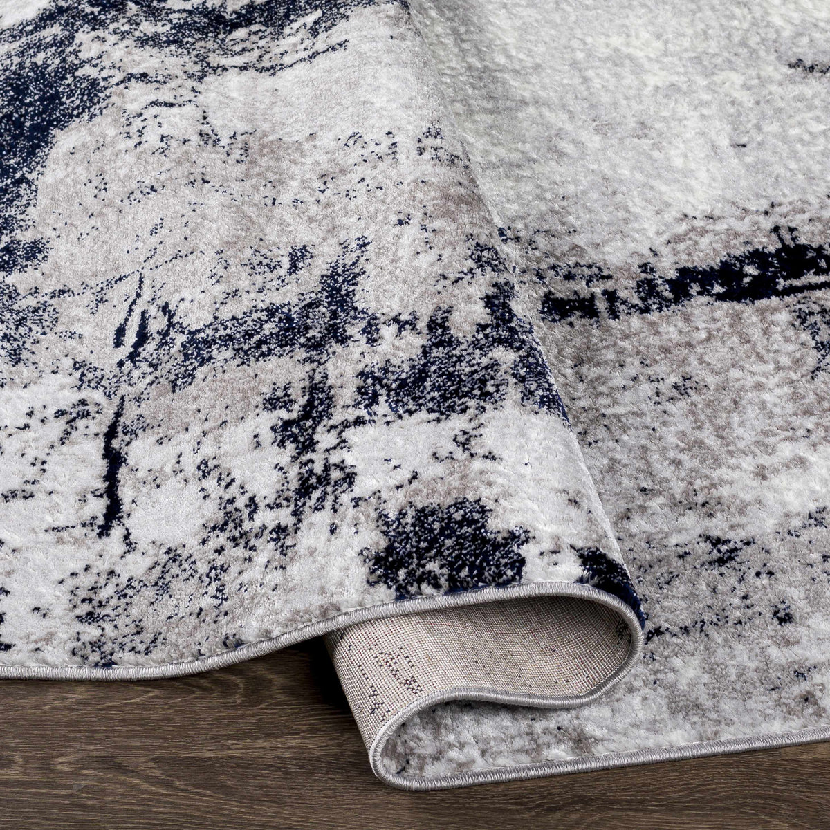 Limao Abstract Denim Area Rug - Clearance