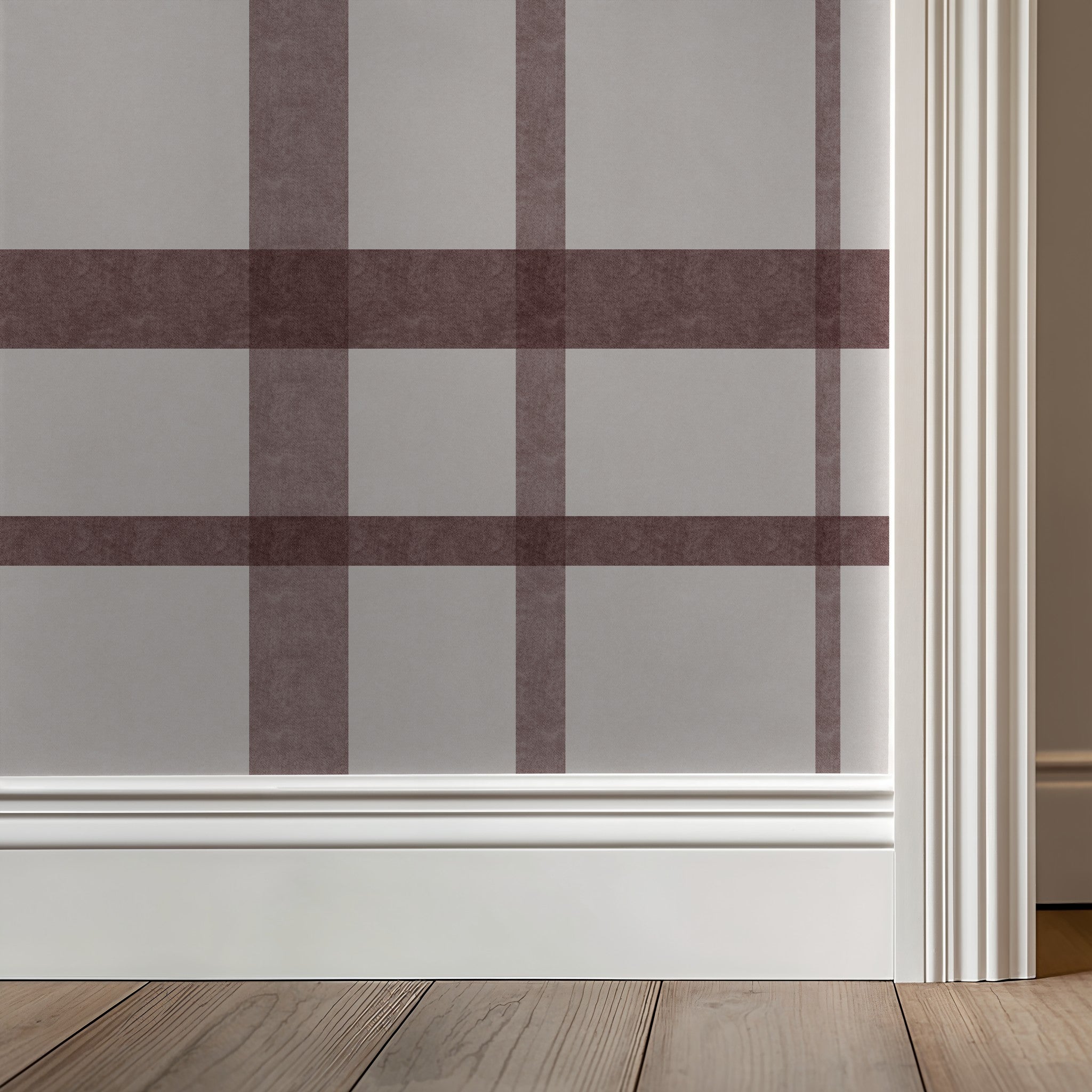 Ashford Plaid (Maroon) Wallpaper