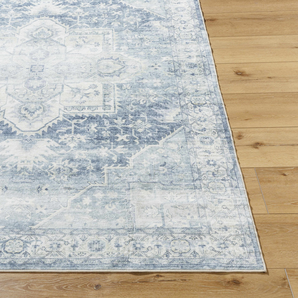 Mauro Navy Medallion Washable Area Rug - Clearance