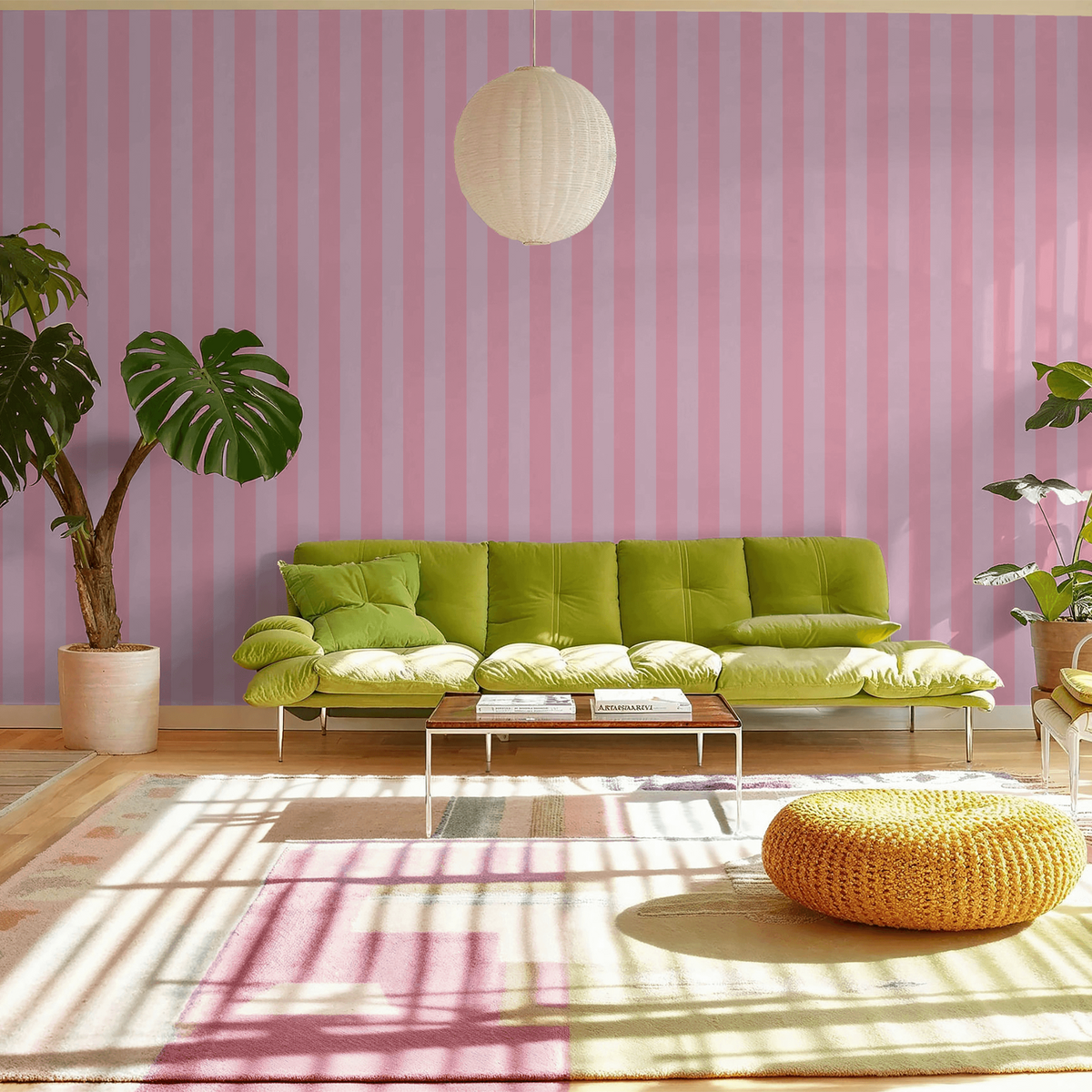 KitKat Blush Stripes Wallpaper
