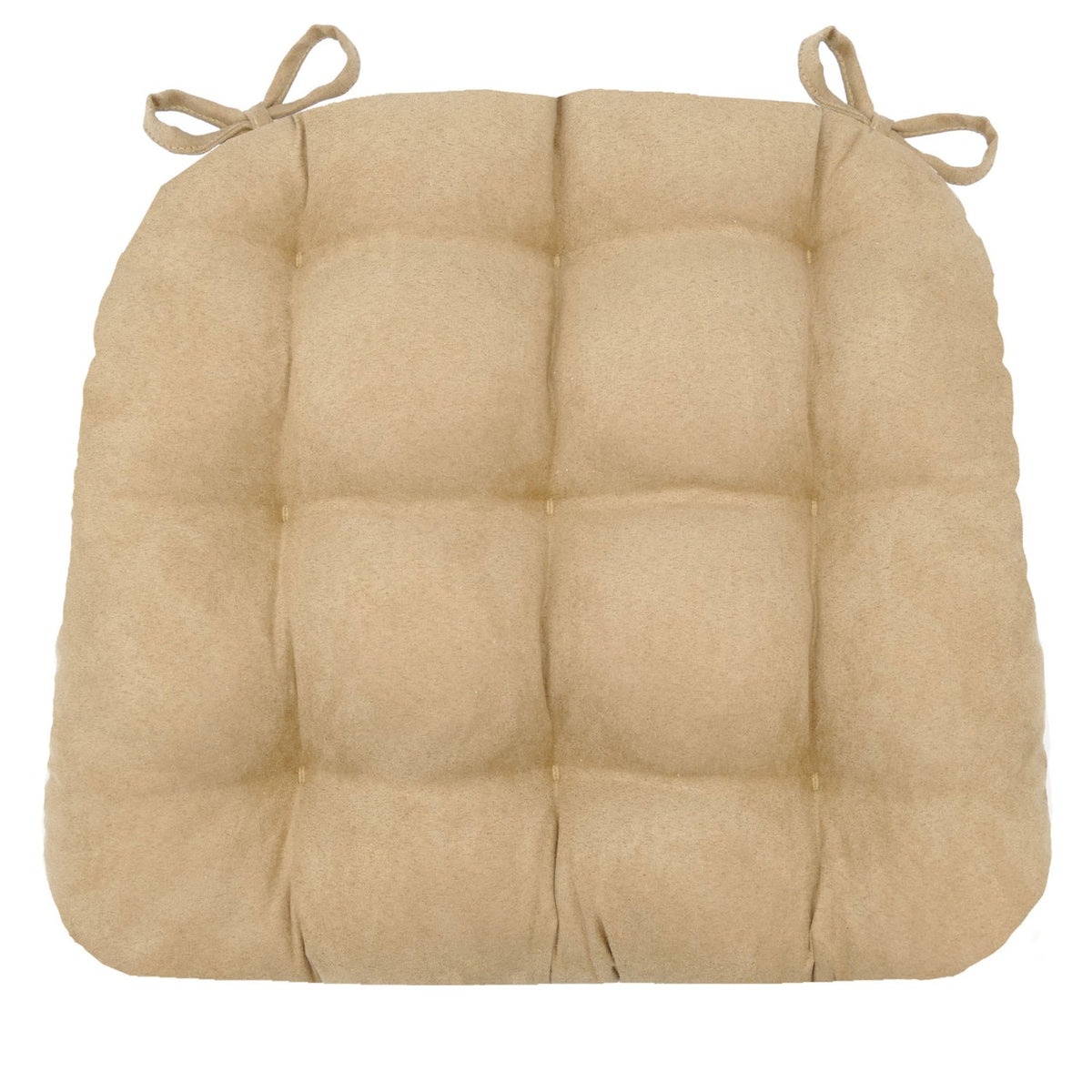 Micro-Suede Camel Dining Chair Pads - Latex Foam Fill - Solid Color Microfiber Ultra-Suede