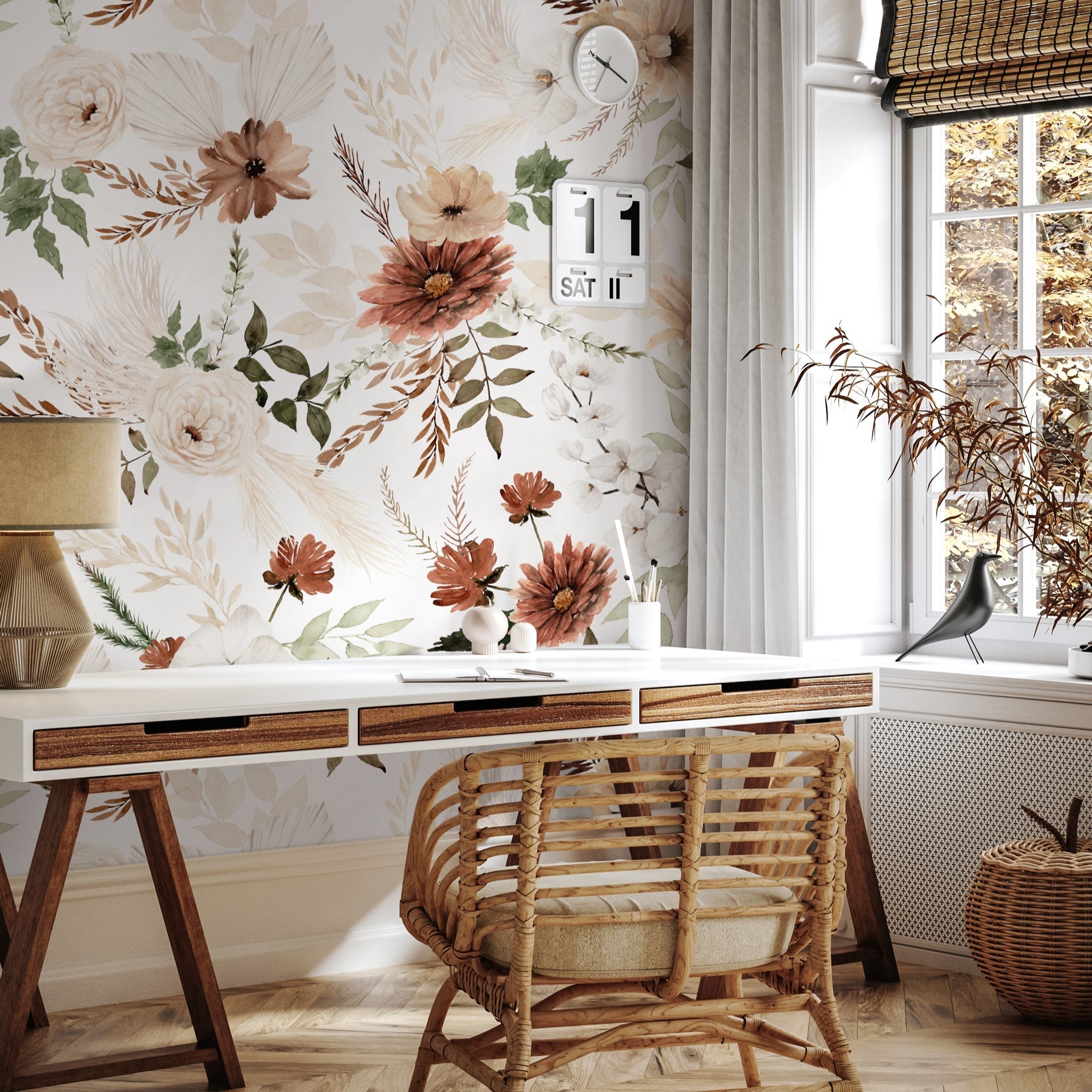 Ana (White) Wallpaper - 6 FT H X 22 FT W