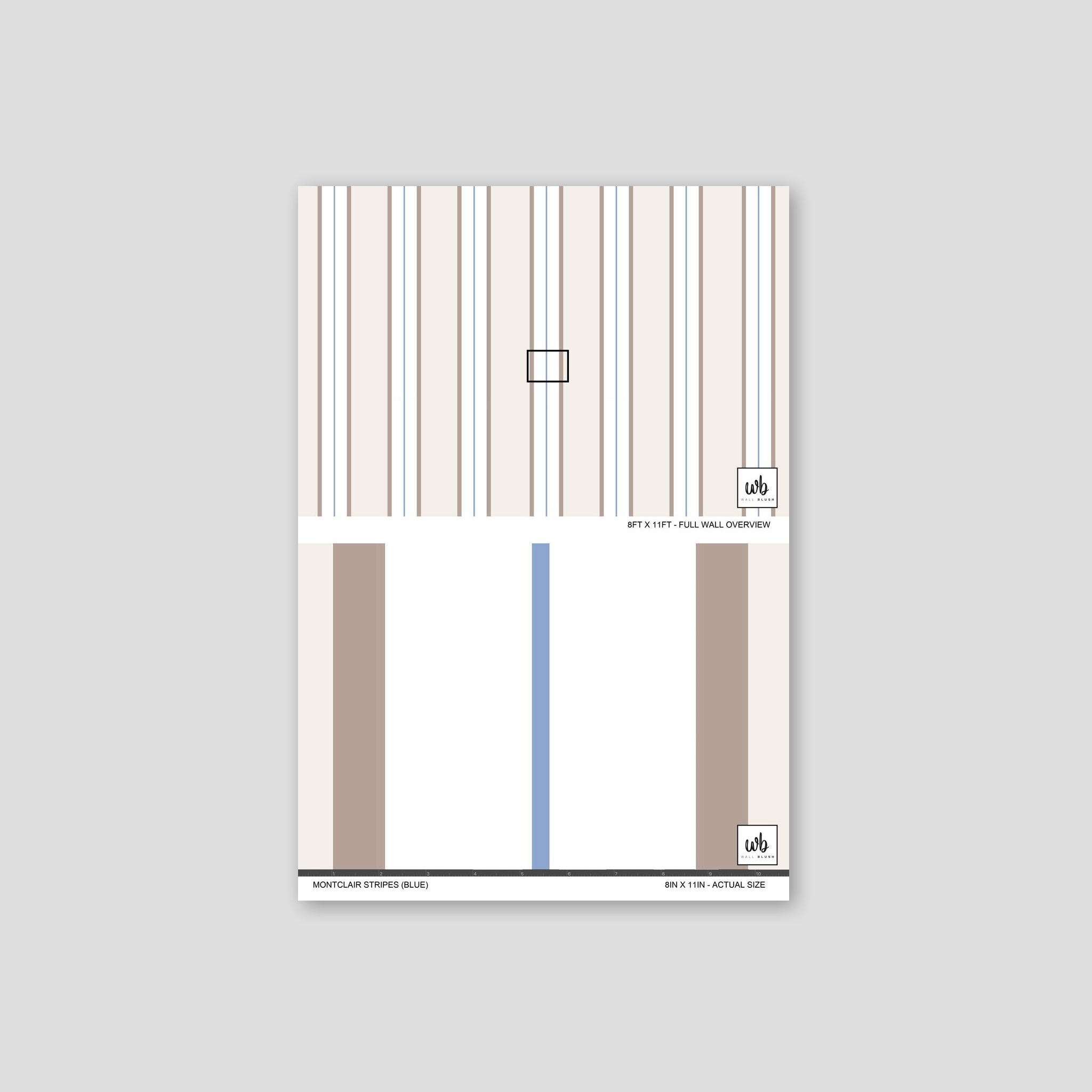 Montclair Stripes (Blue) Wallpaper