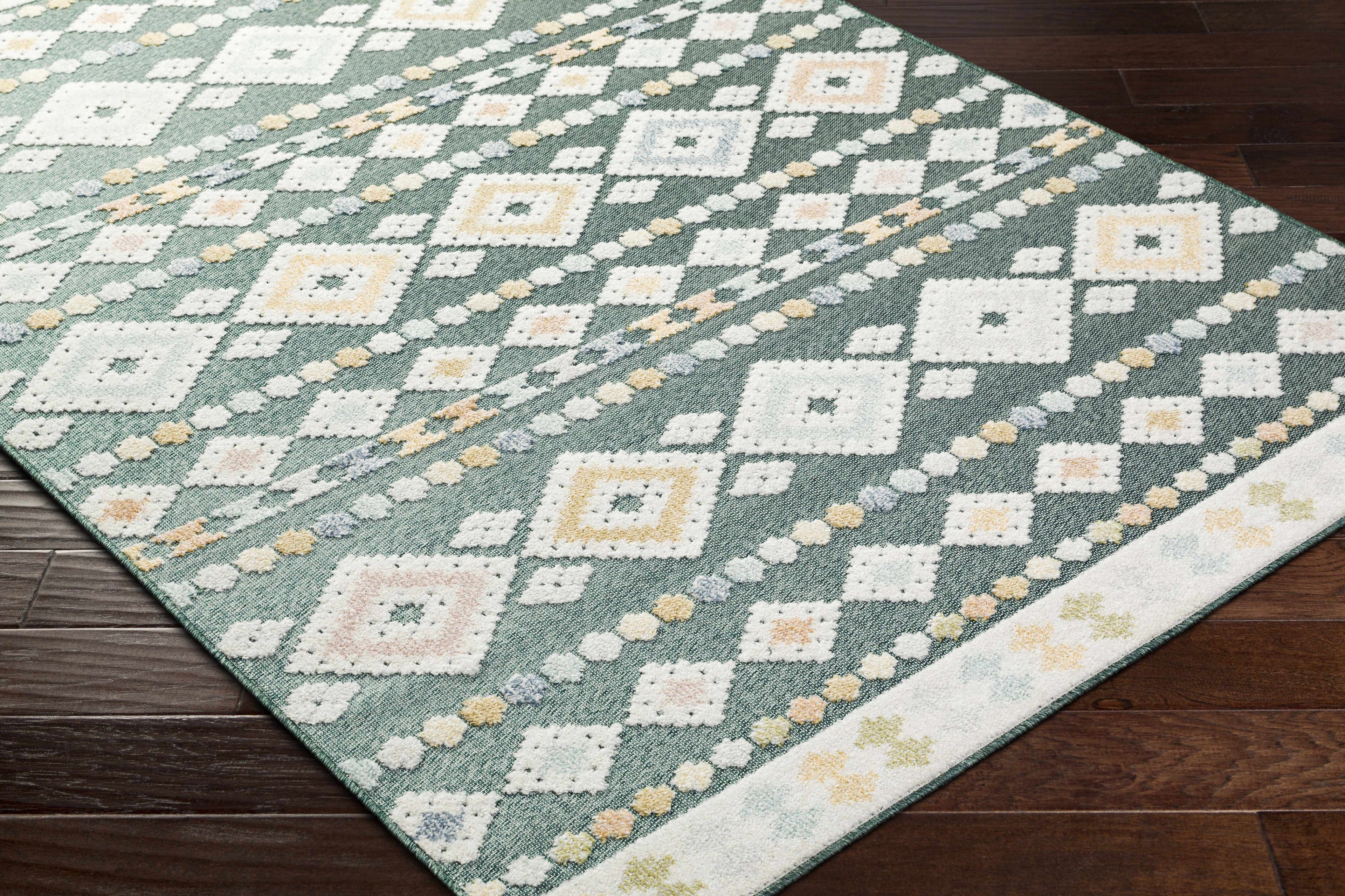Metta Medium Green Outdoor Area Rug - Clearance