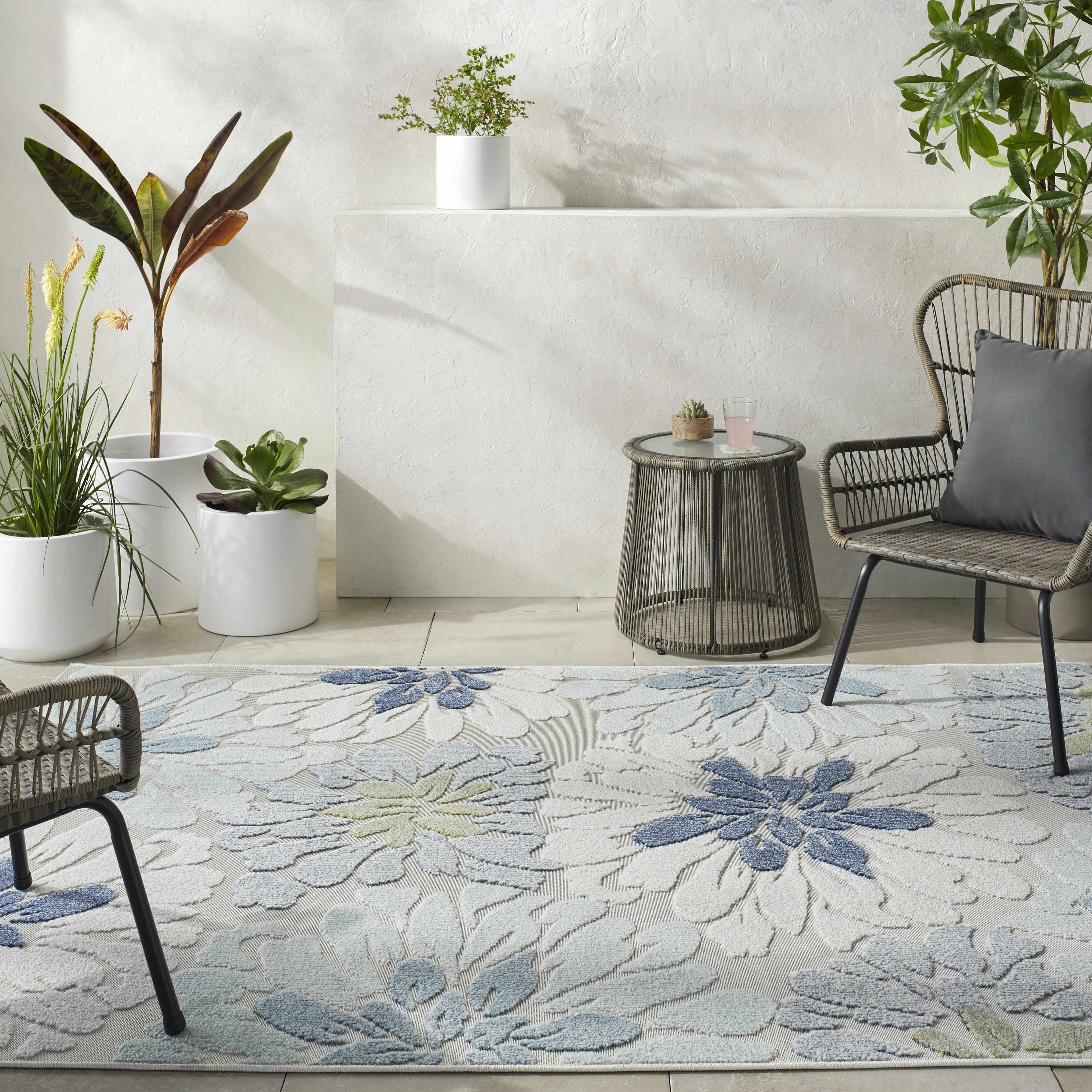 Minga Cream Outdoor Area Rug - Clearance