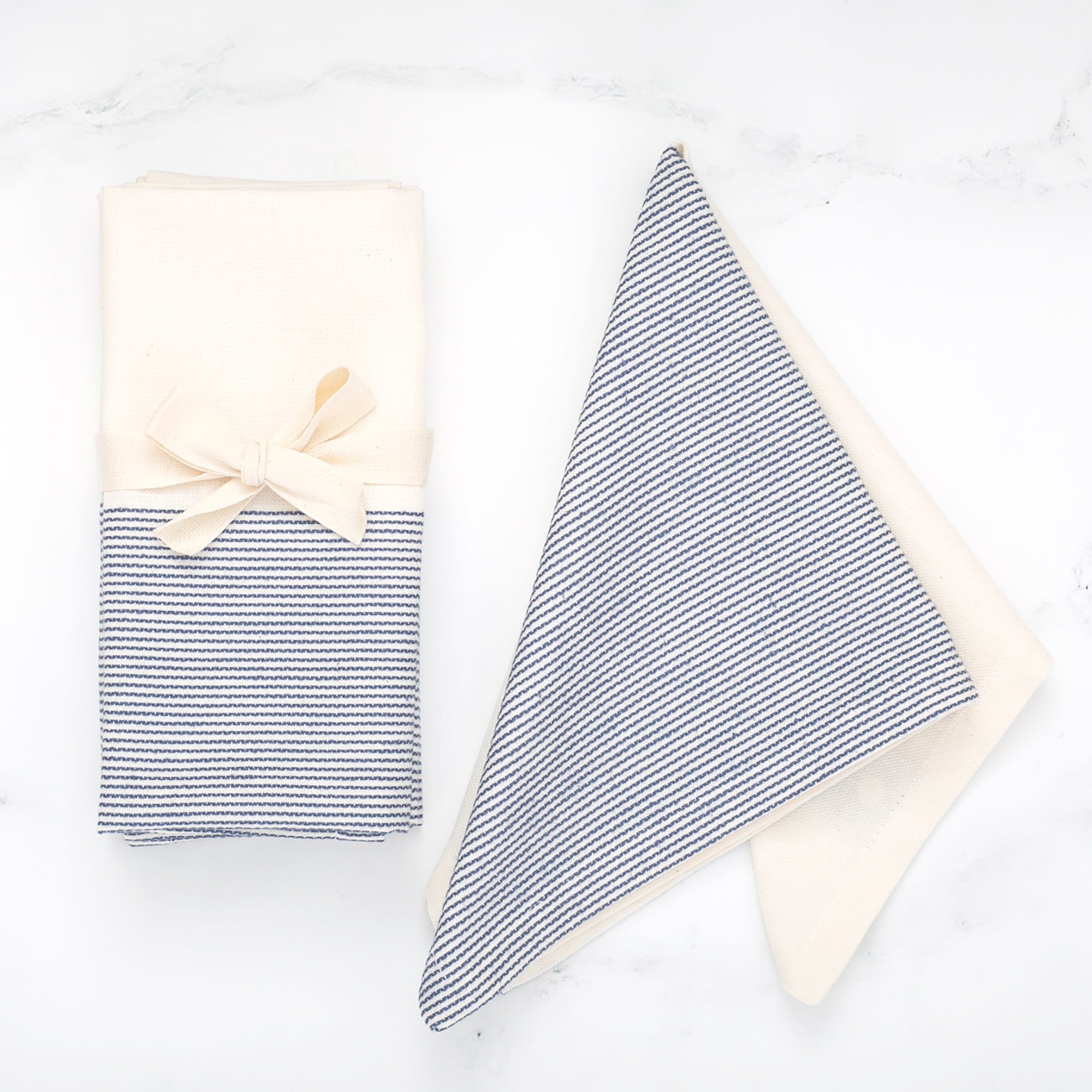 The Stripe Collection Napkins Natural Cotton & Elderberry