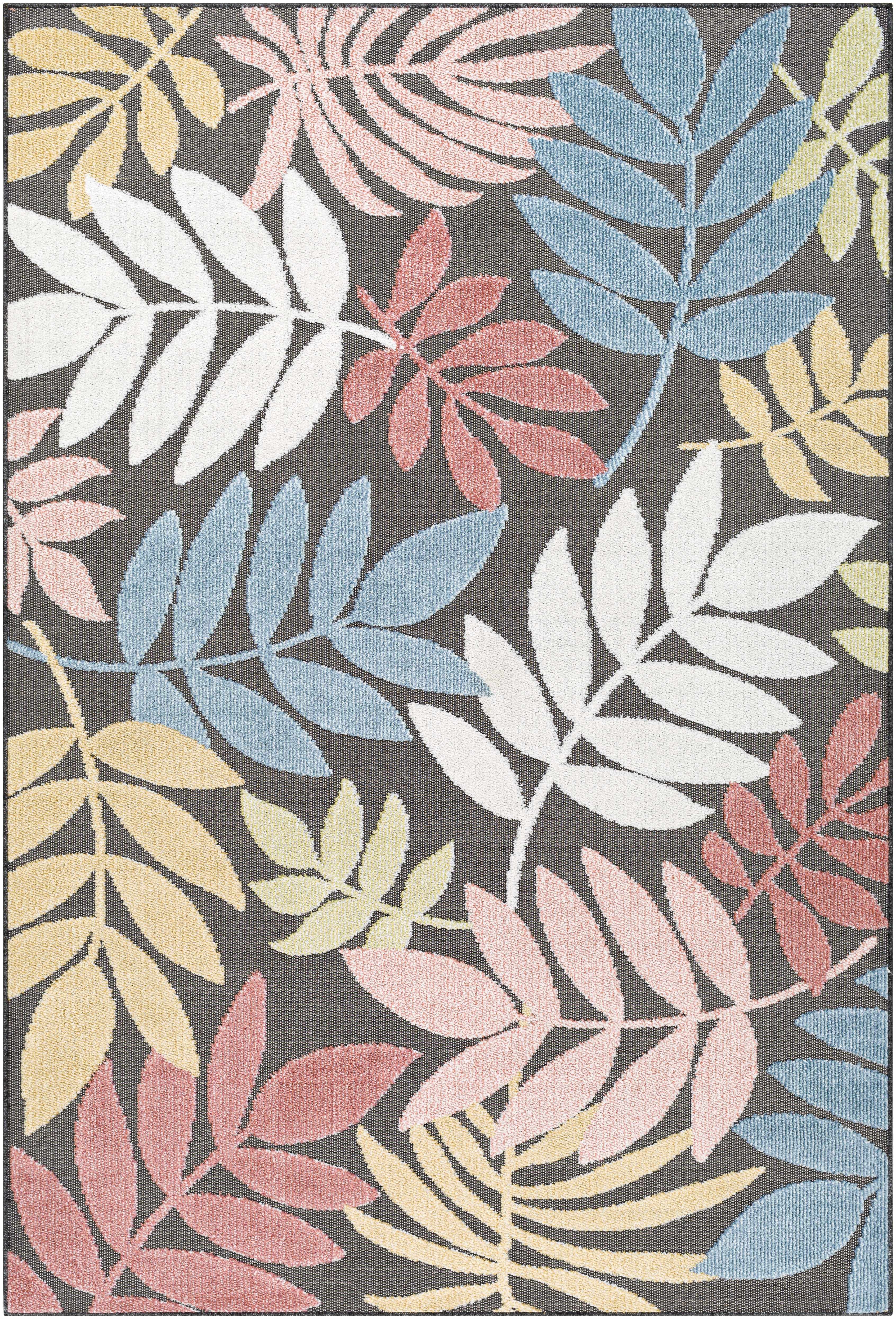 Nasha Charcoal Outdoor Area Rug - Clearance