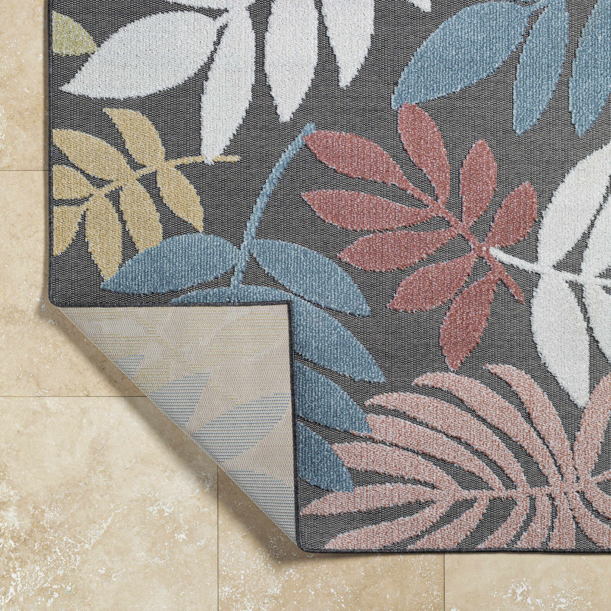 Nasha Charcoal Outdoor Area Rug - Clearance