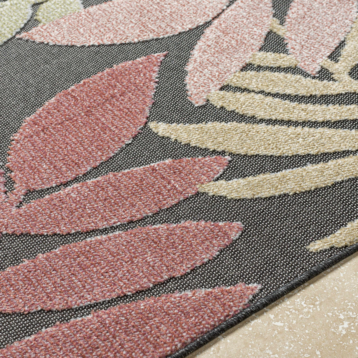 Nasha Charcoal Outdoor Area Rug - Clearance