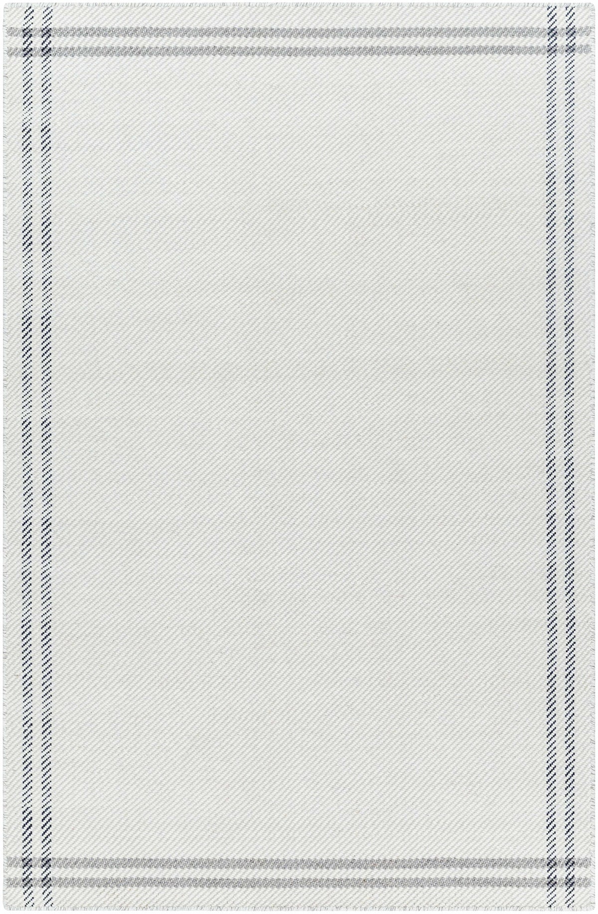 Nimue Cream & Charcoal Bordered Area Rug - Clearance