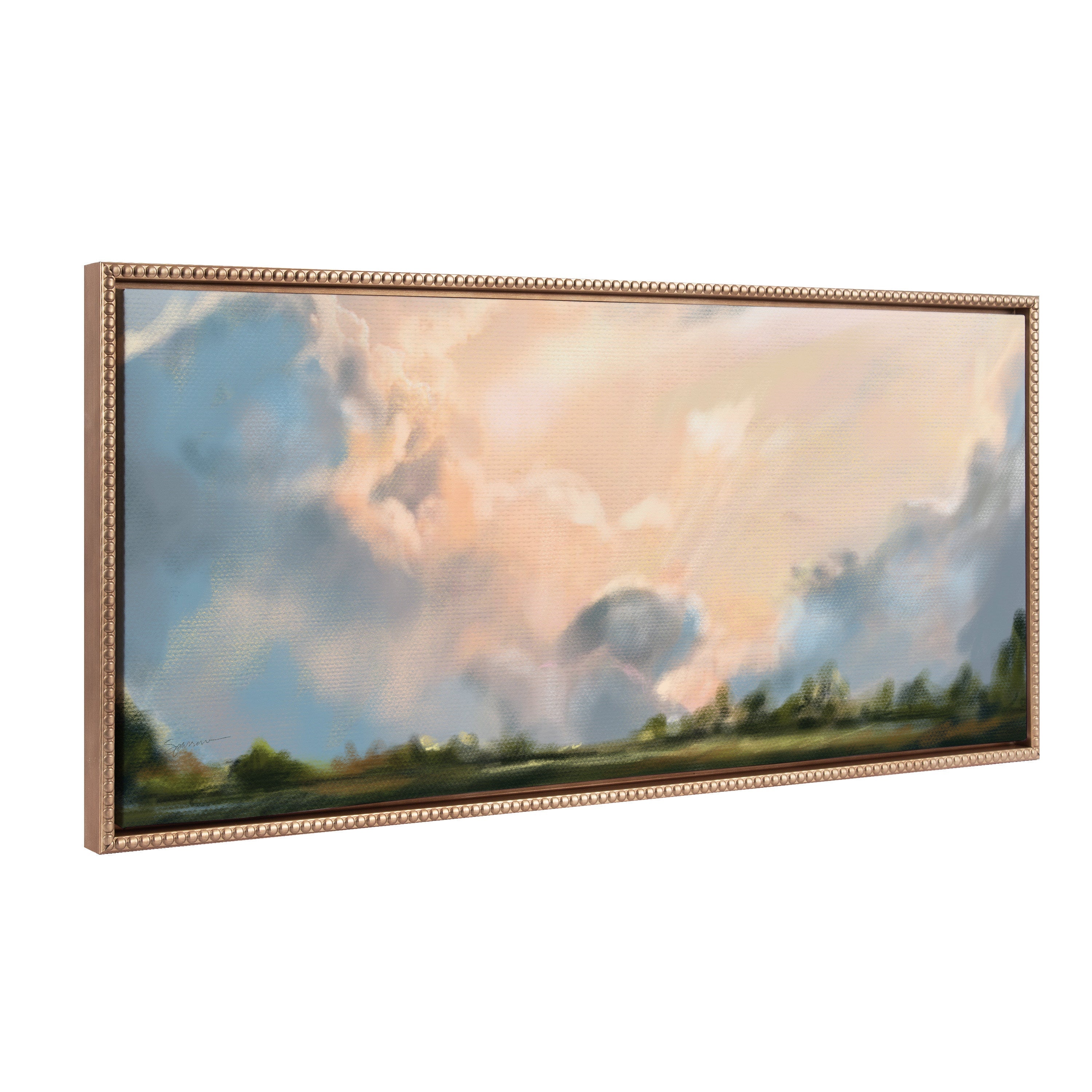 Sylvie Beaded Clouds Framed Canvas by Mary Sparrow
