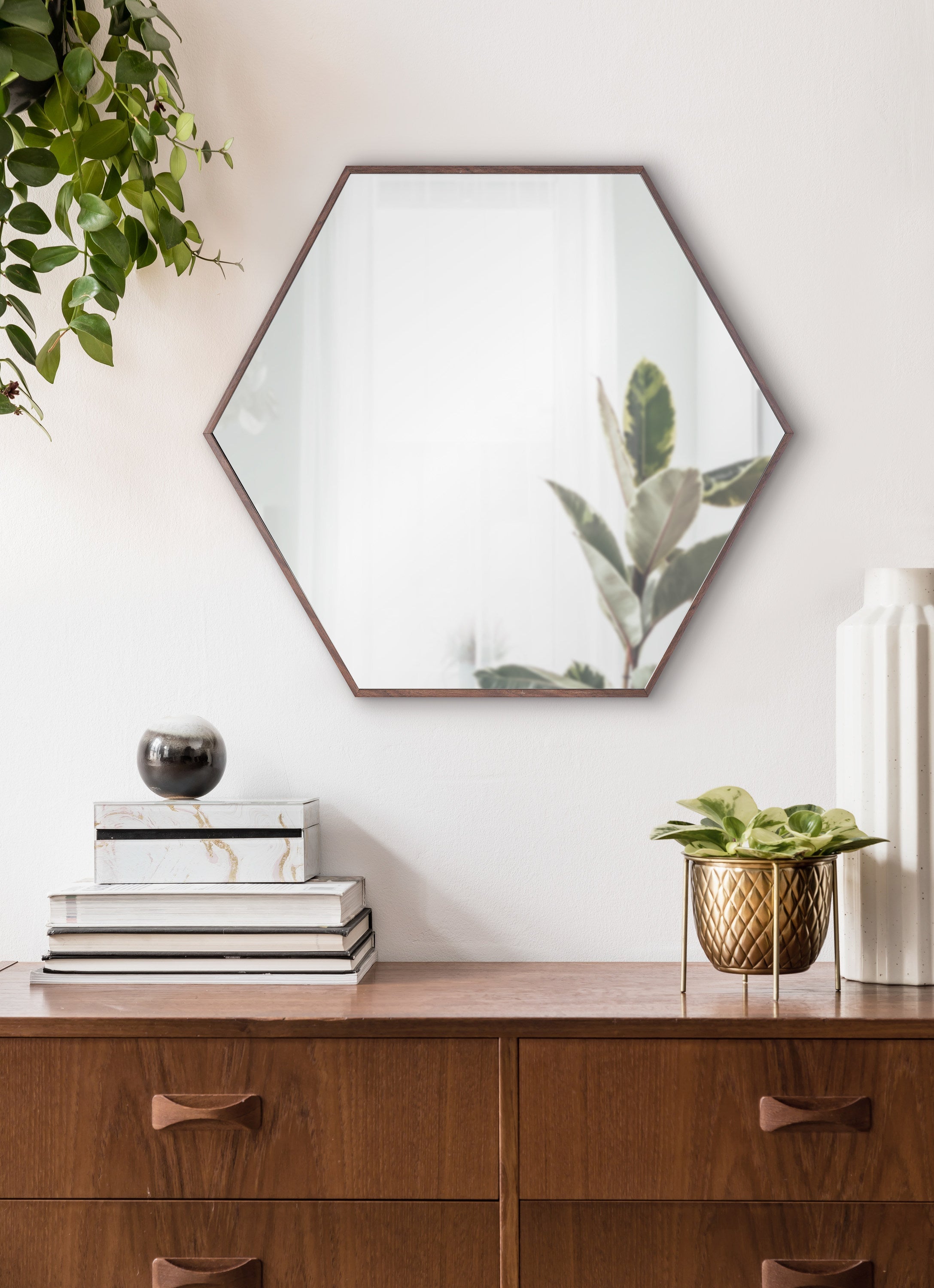 Rhodes Framed Hexagon Wall Mirror