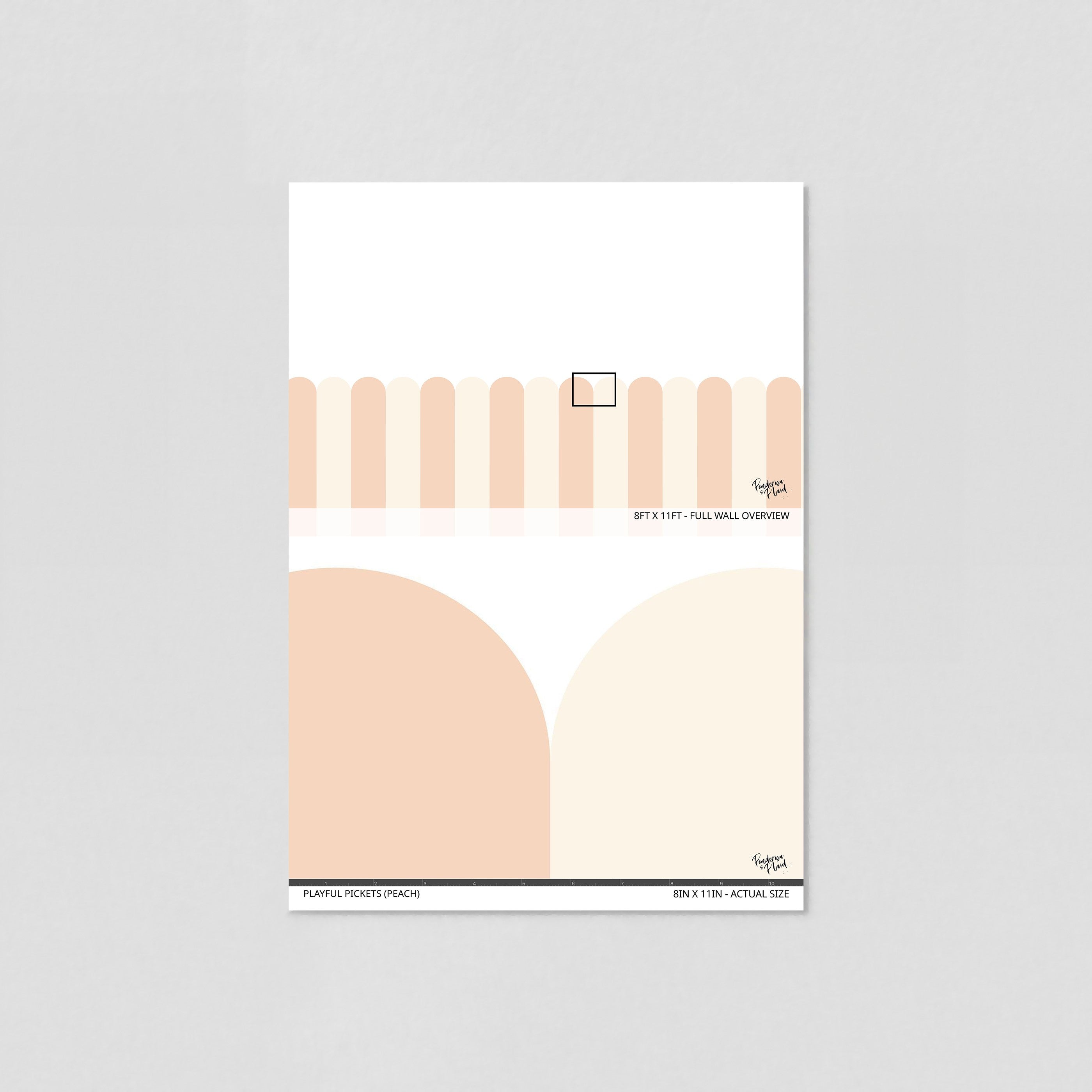 Playful Pickets (Peach) Wallpaper - 4 FT H X 17.4 FT W P&S