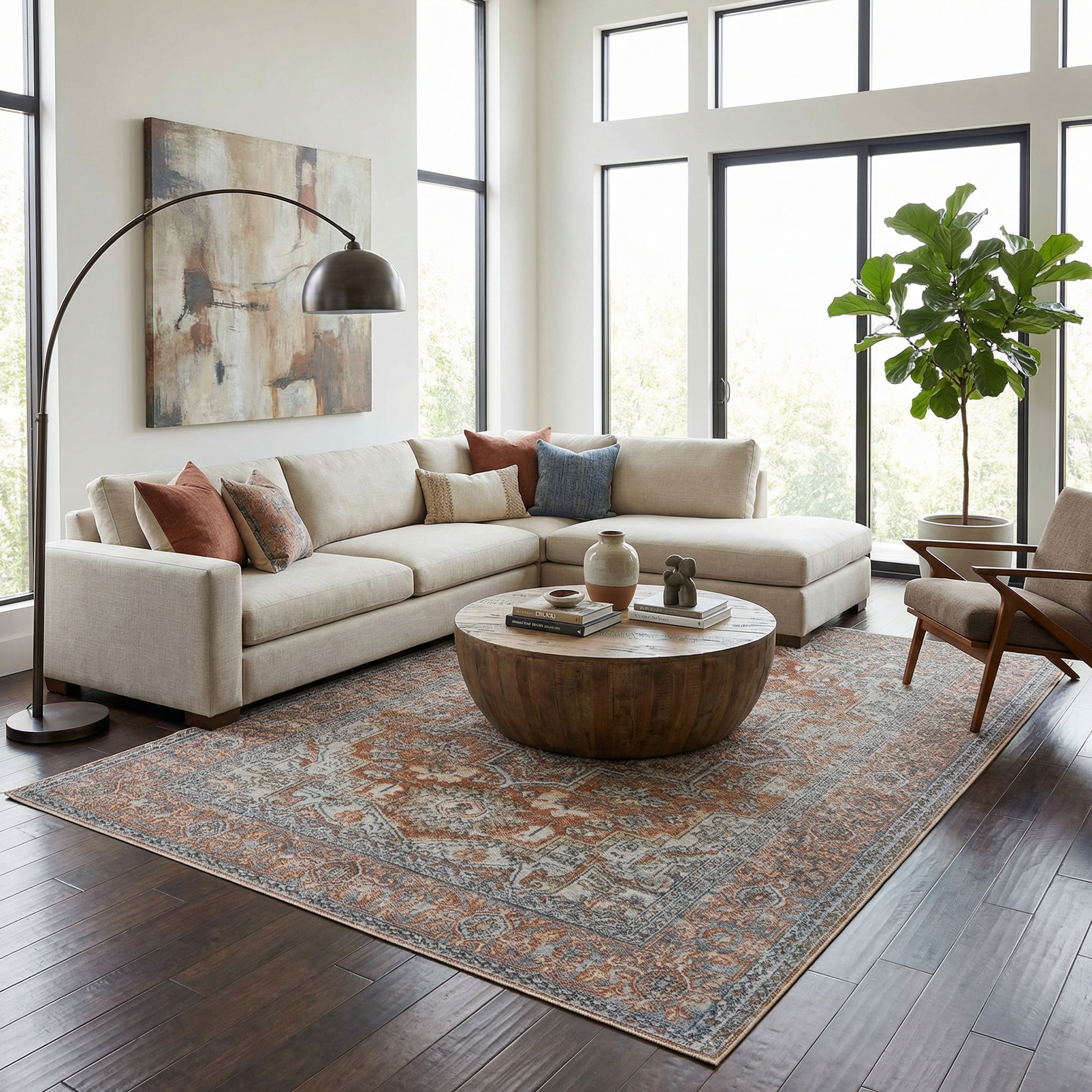 Aila Traditional Design Washable Rug - Clearance