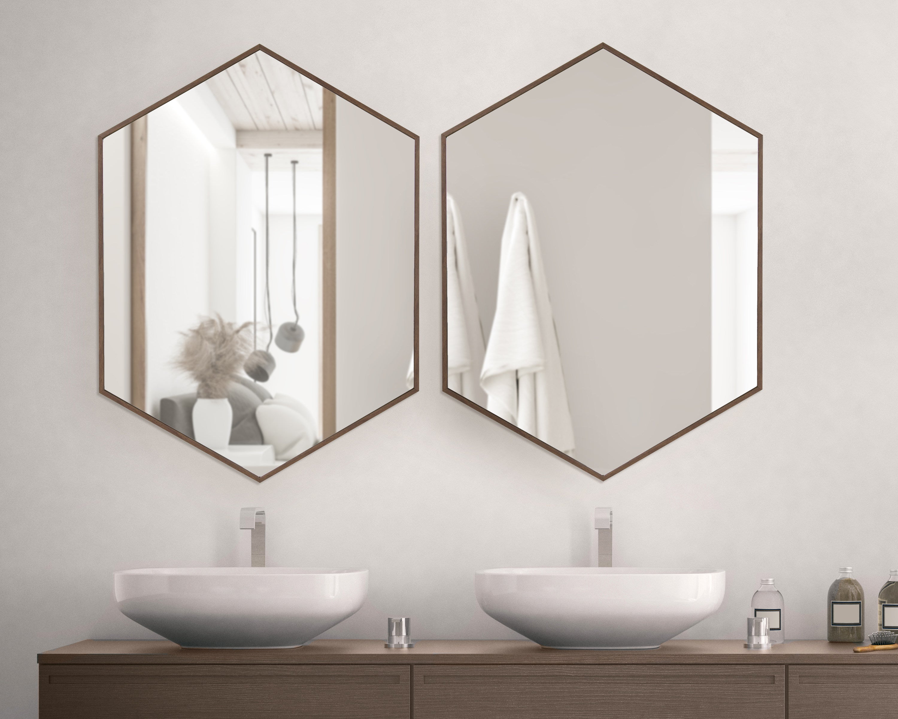 Rhodes Framed Hexagon Wall Mirror