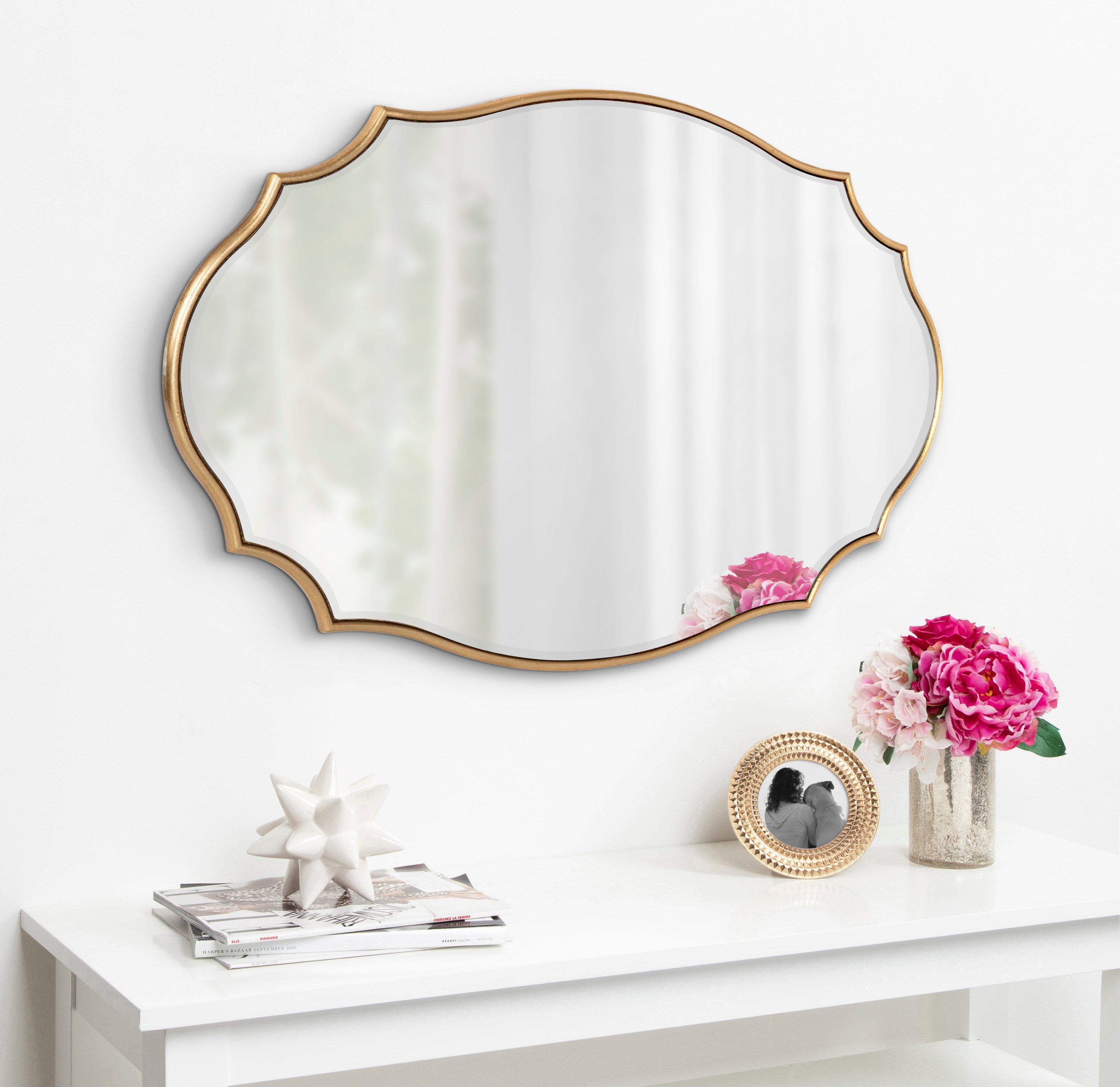 Leanna Scalloped Oval Wall Mirror