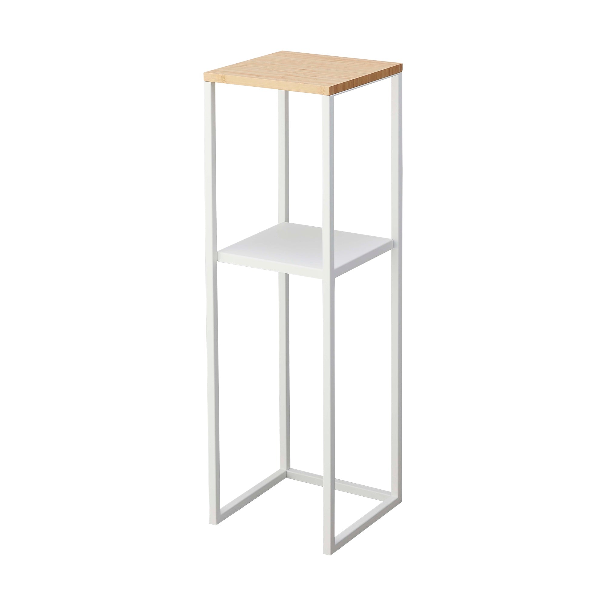 Two-Tier Display & Storage Shelf (31.5" H) - Steel + Wood