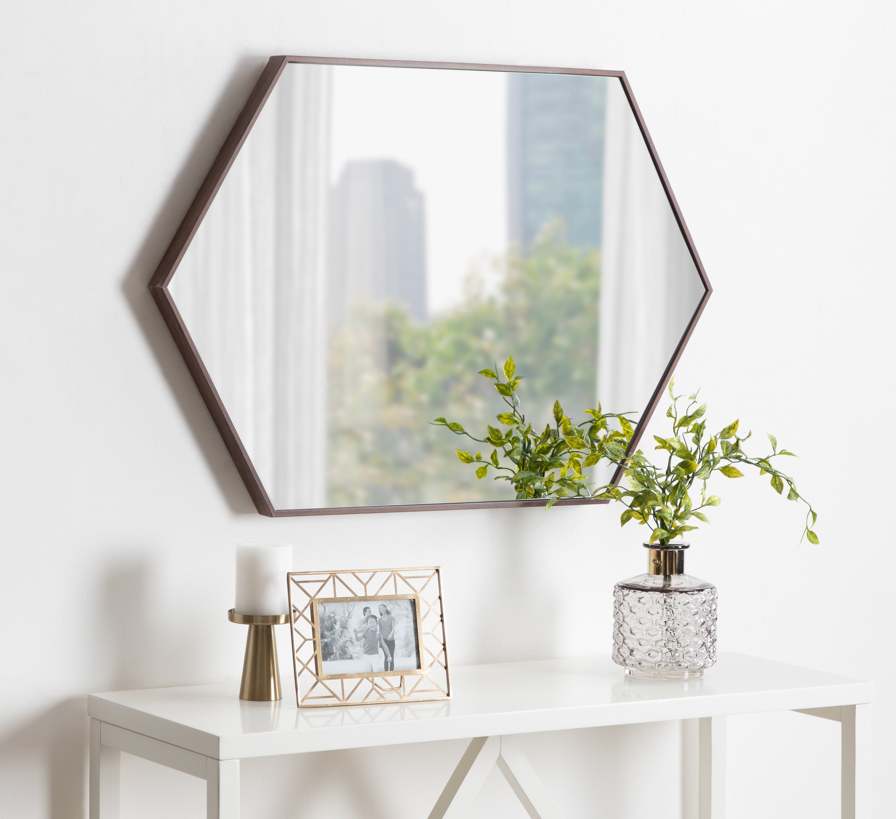 Rhodes Framed Hexagon Wall Mirror