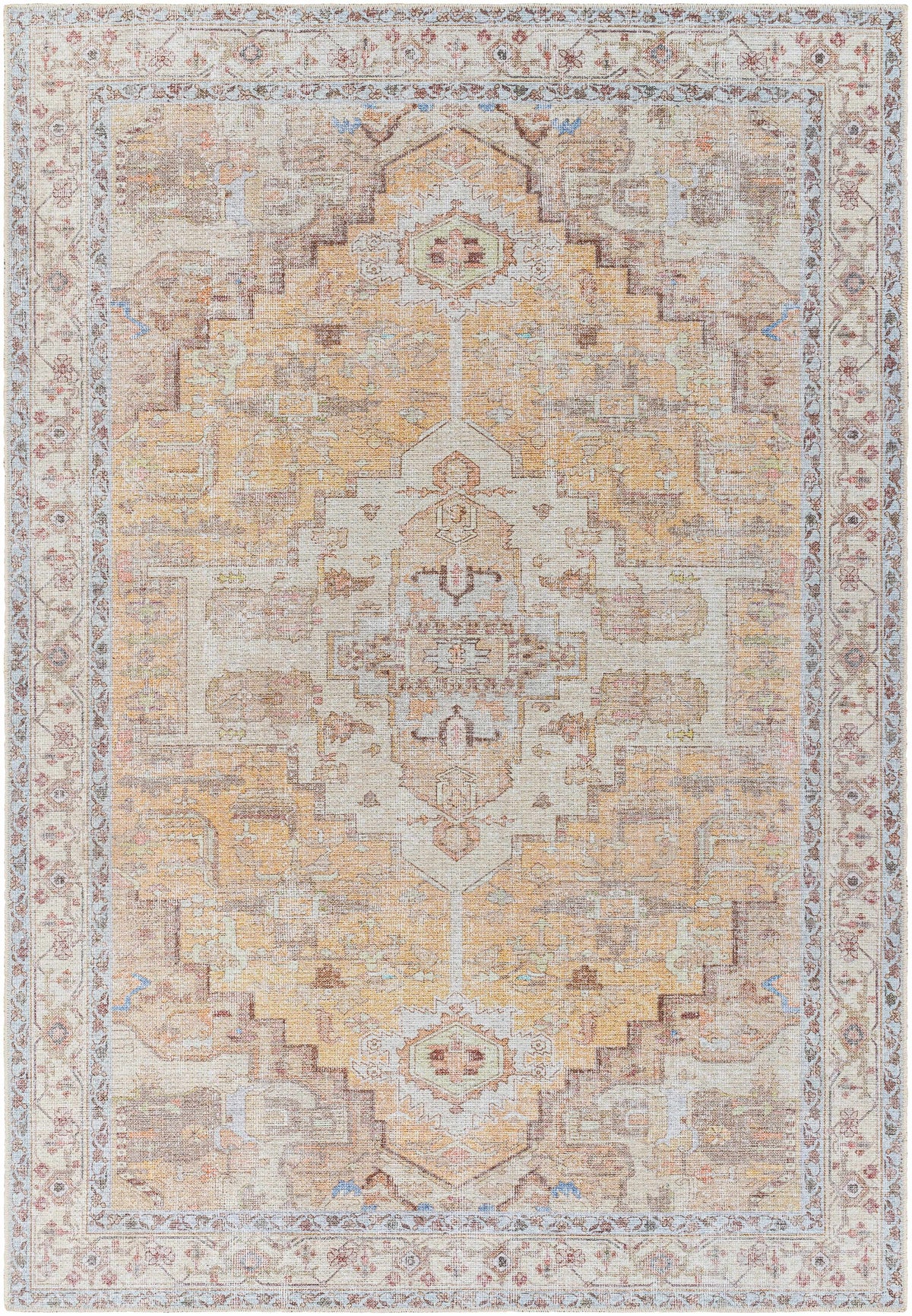 Reza Mustard Washable Rug - Clearance