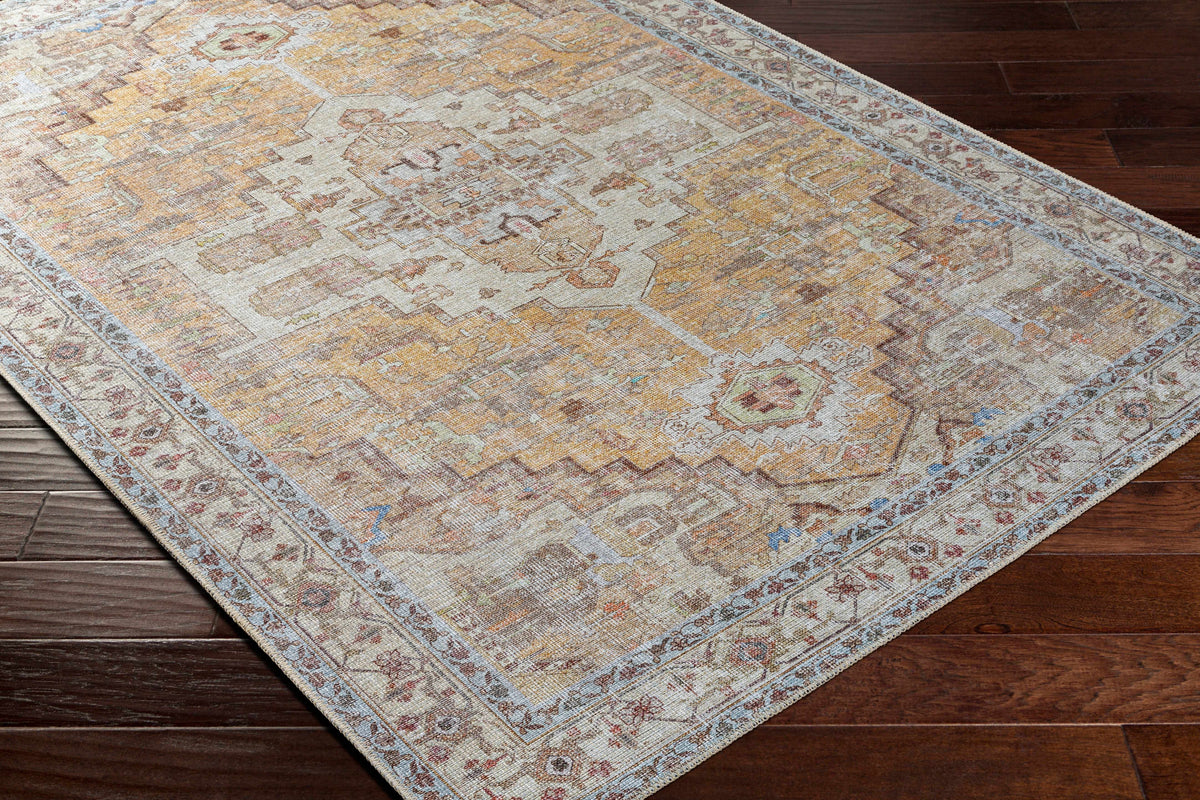Reza Mustard Washable Rug - Clearance