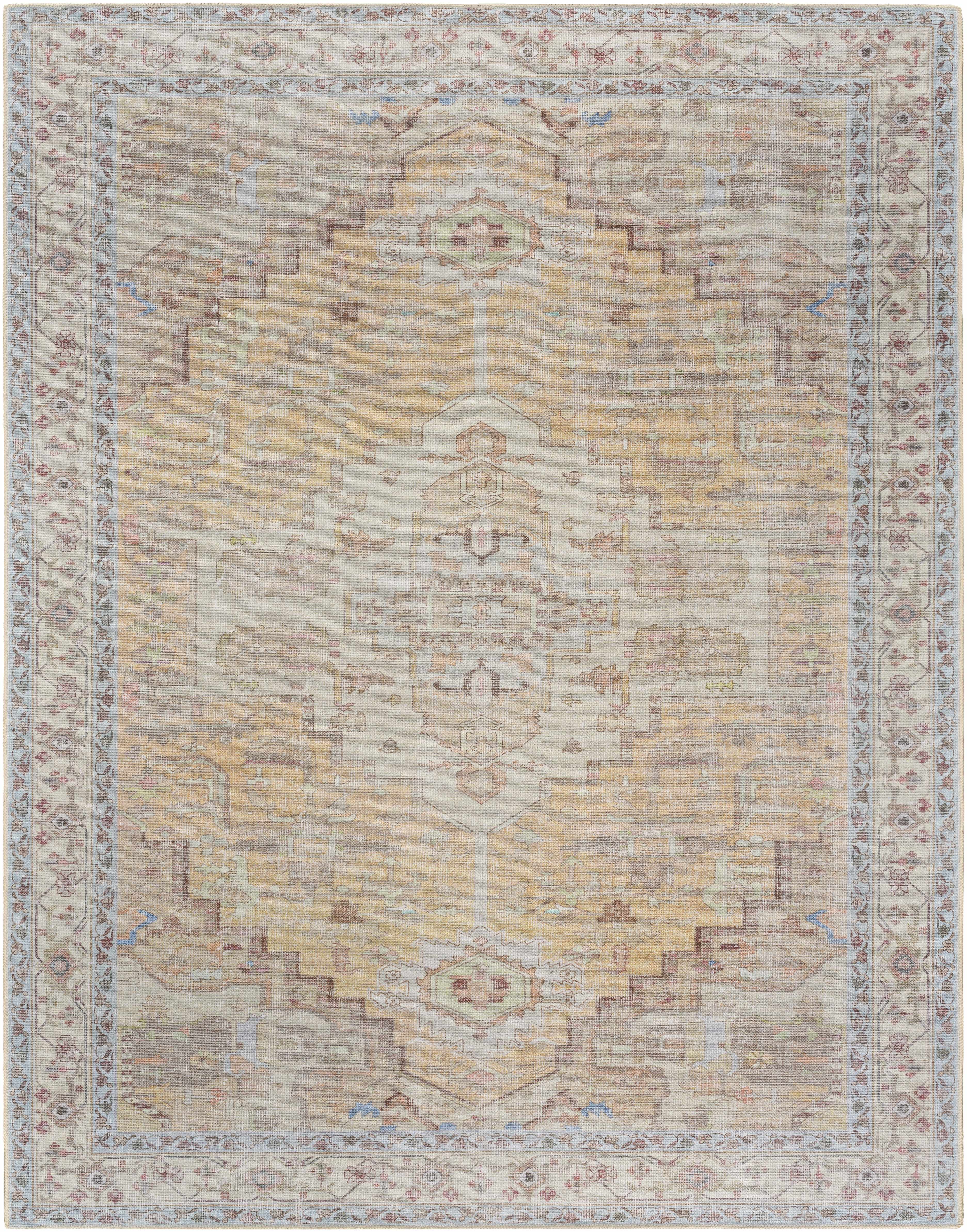 Reza Mustard Washable Rug - Clearance