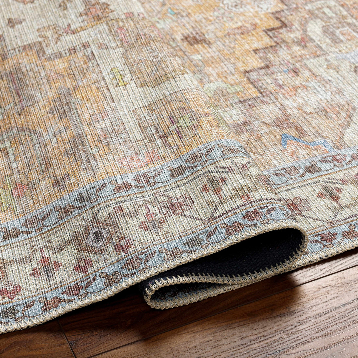 Reza Mustard Washable Rug - Clearance